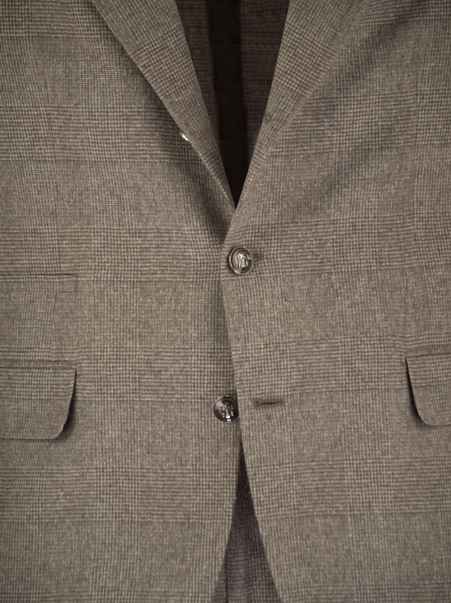 Brunello Cucinelli Men Prince Of Wales Flannel Suit In Silk, Wool And Cashmere BRUNELLO CUCINELLI