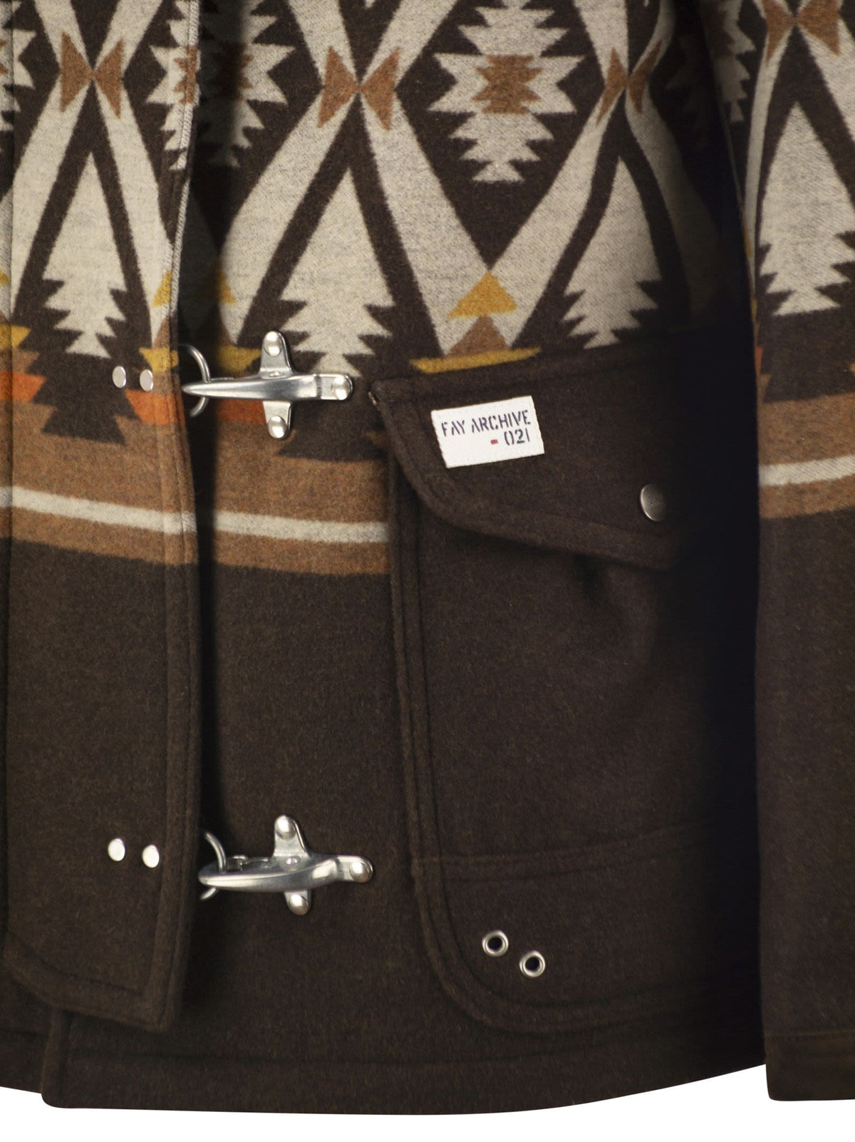Fay Men Fay Archive Wool-Blend Jacket With Geometric Pattern FAY