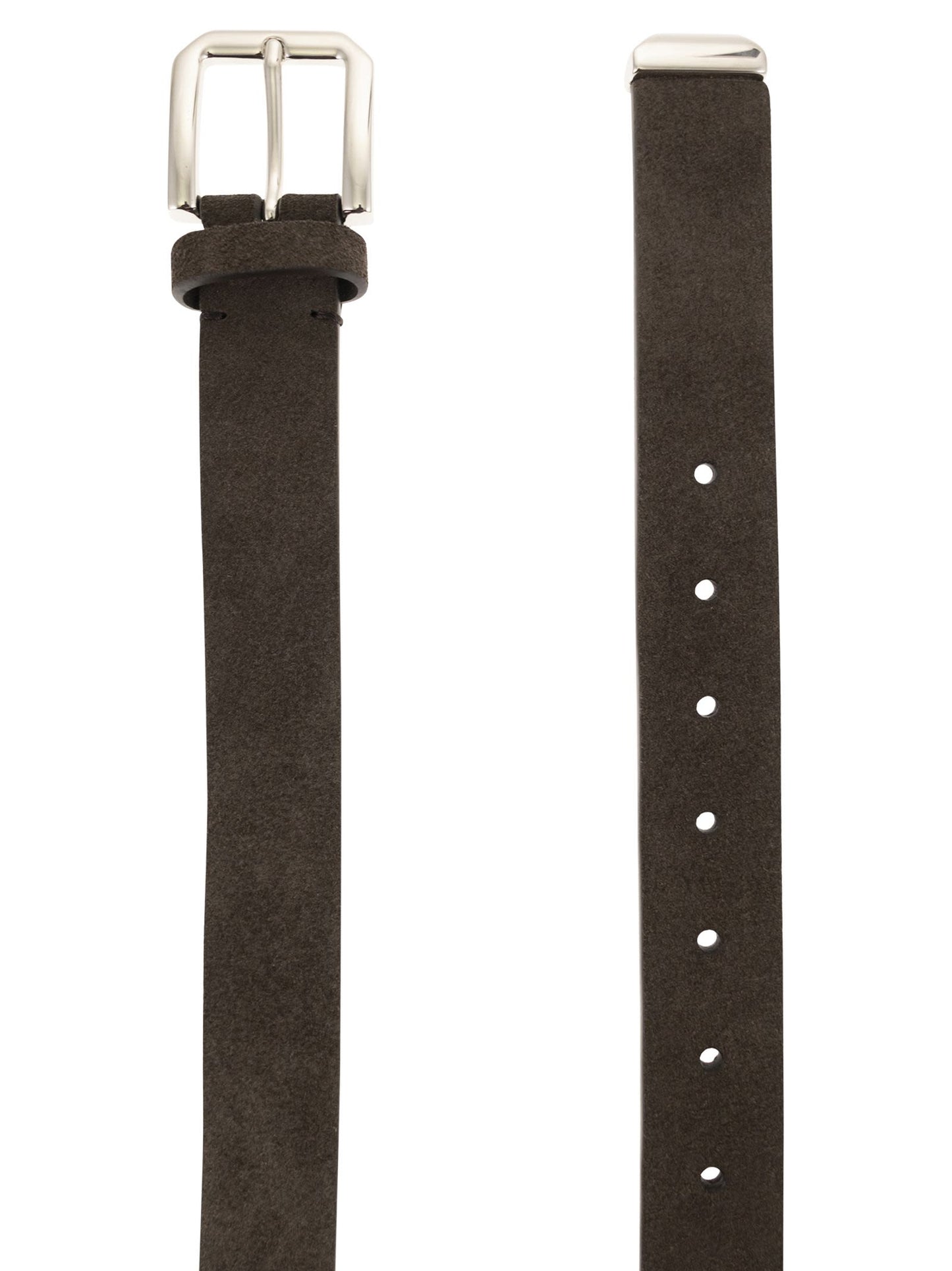 Brunello Cucinelli Men Inverted Leather Belt With Square Buckle And Toecap BRUNELLO CUCINELLI