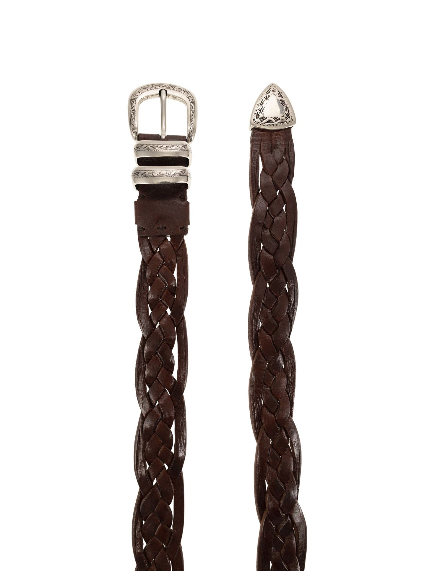 Brunello Cucinelli Men Braided Calfskin Belt With Detailed Buckle And Tip BRUNELLO CUCINELLI