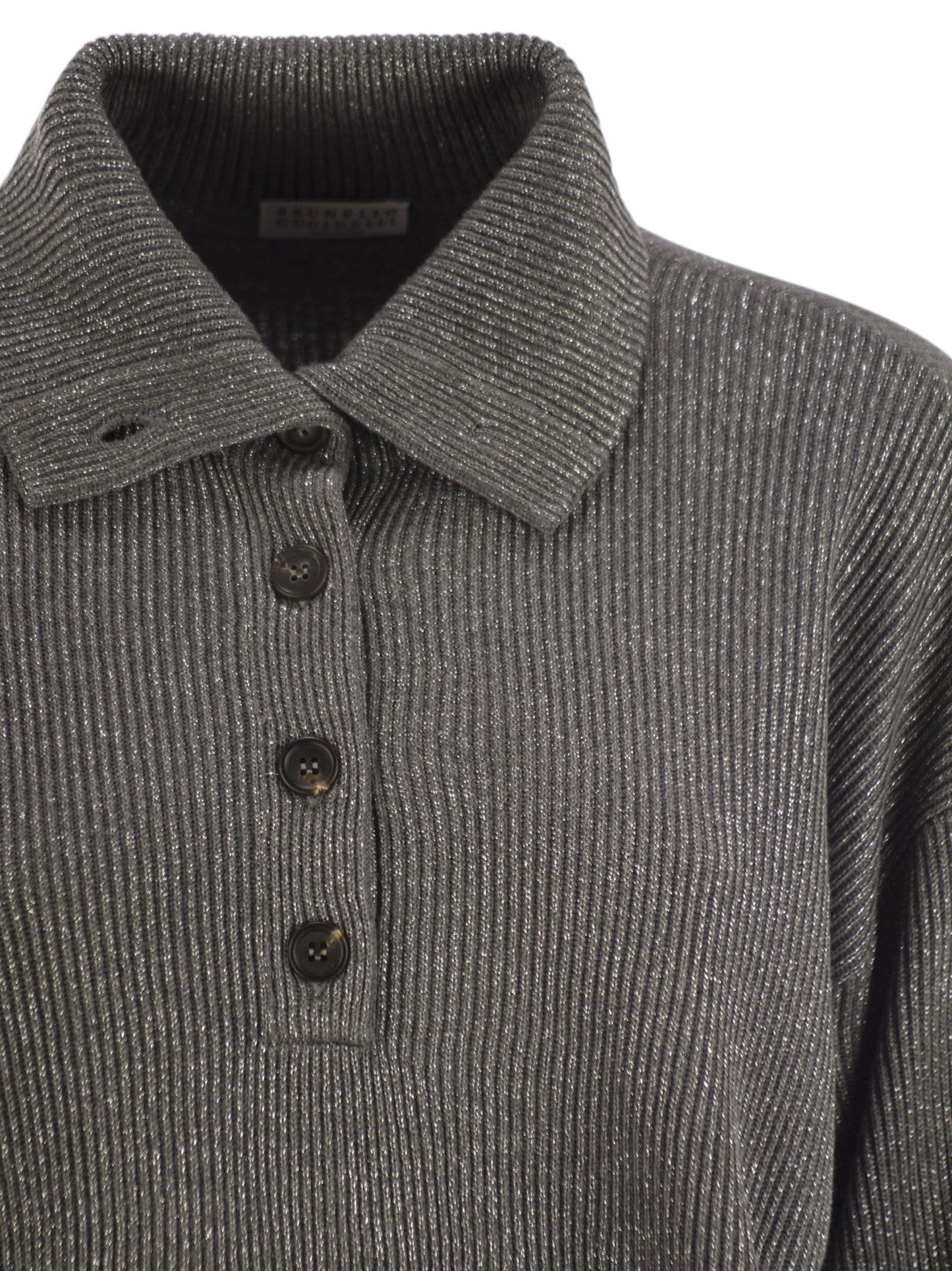 Brunello Cucinelli Women Cotton And Viscose Rib Knit High Collar BRUNELLO CUCINELLI