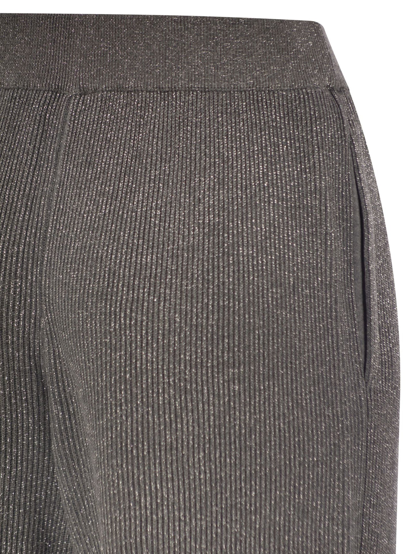 Brunello Cucinelli Women English Rib Cotton And Viscose Pants BRUNELLO CUCINELLI