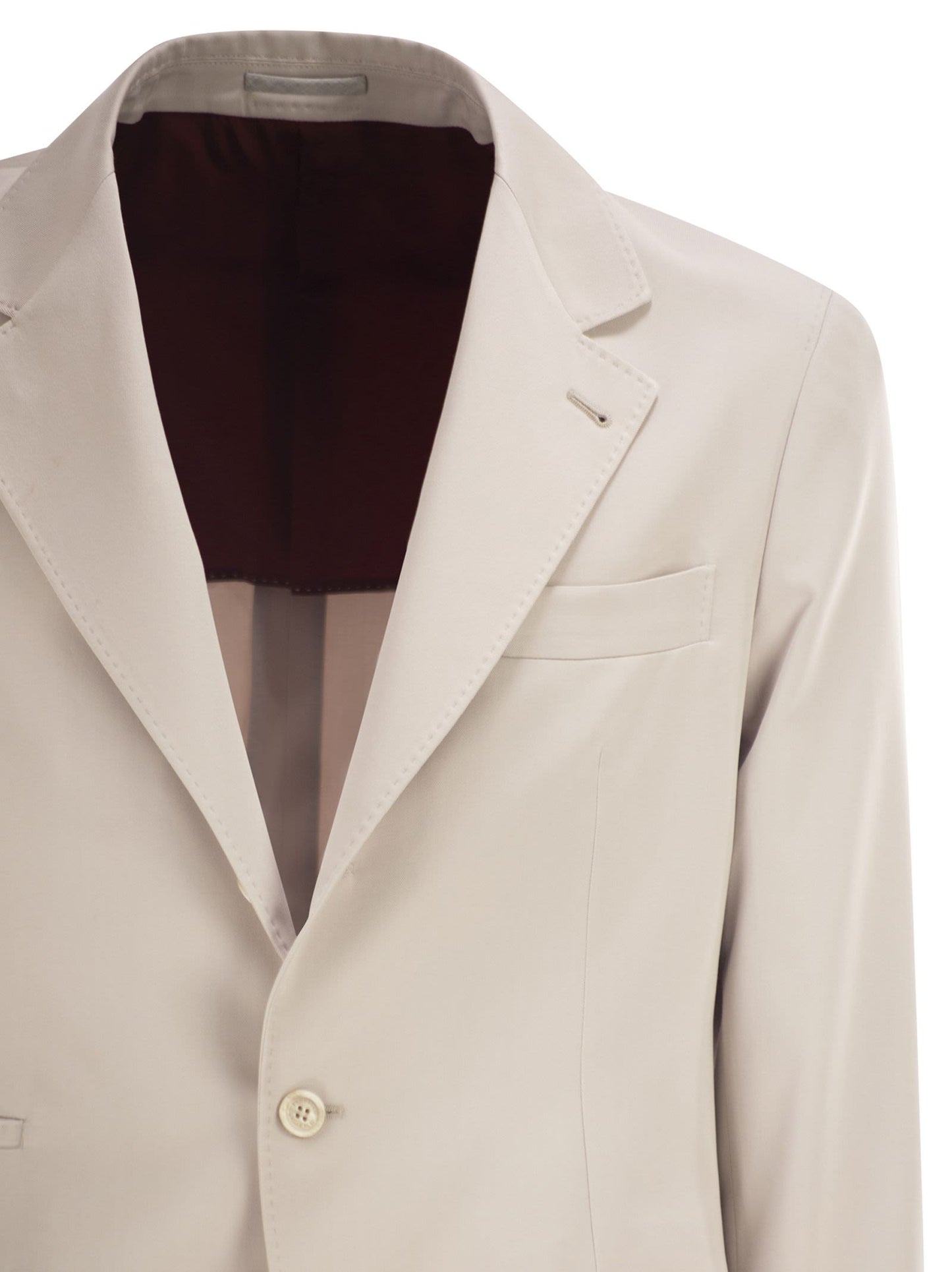 Brunello Cucinelli Men Silk Suit With Three-Button Blazer BRUNELLO CUCINELLI