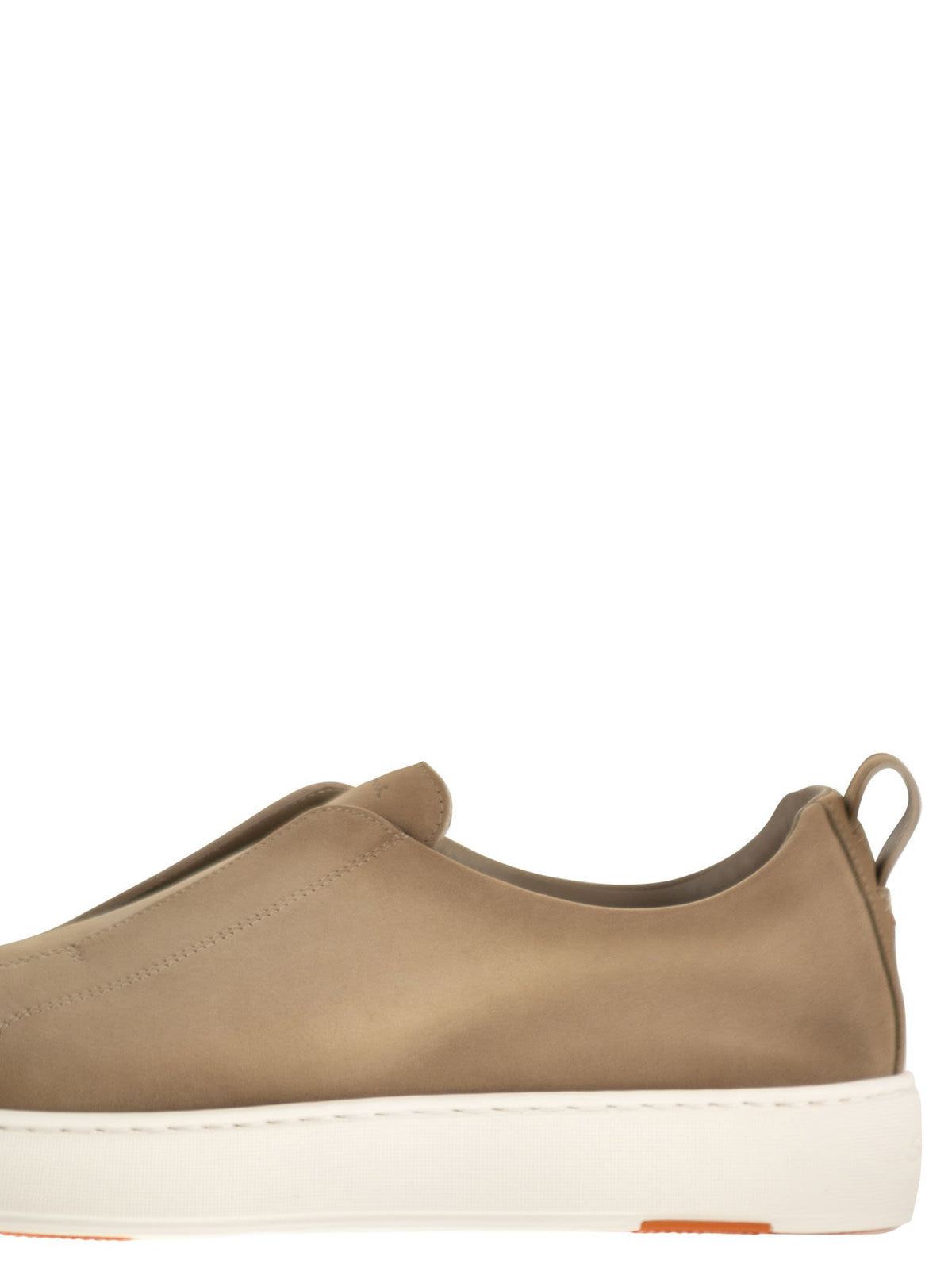 Santoni Men Suede Leather Slip-On Trainers With Rubber Sole