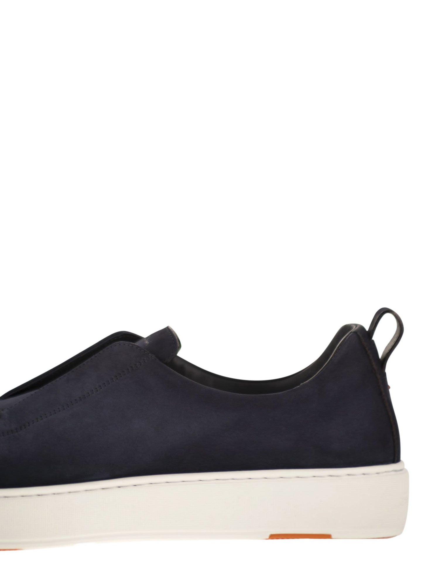 Santoni Men Suede Leather Slip-On Trainers With Rubber Sole SANTONI