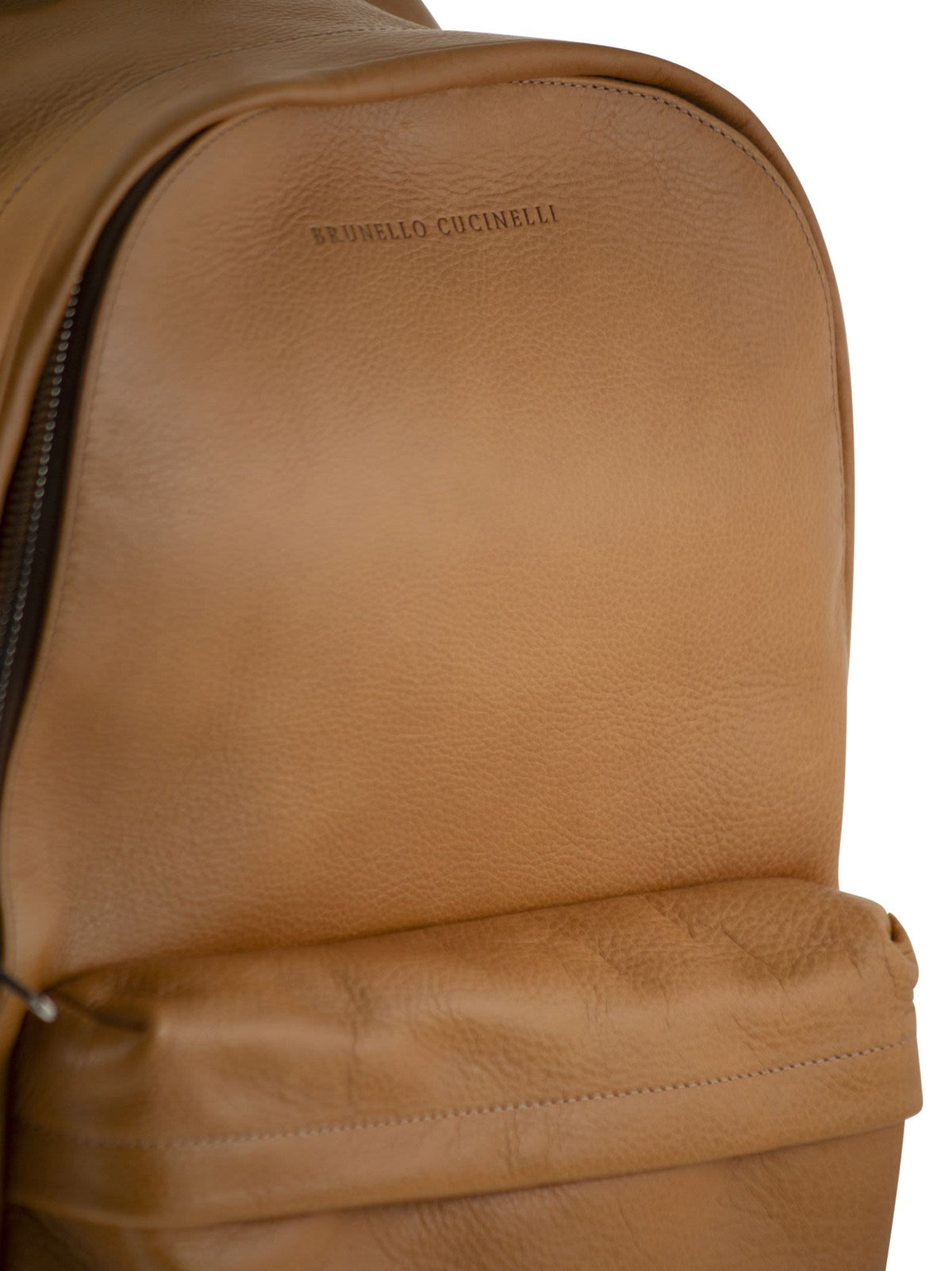 Brunello Cucinelli Men Grained Leather Backpack With Patch Pockets BRUNELLO CUCINELLI