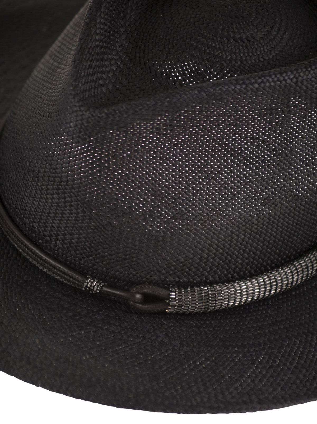 Brunello Cucinelli Women Straw Fedora With Precious Leather Band BRUNELLO CUCINELLI