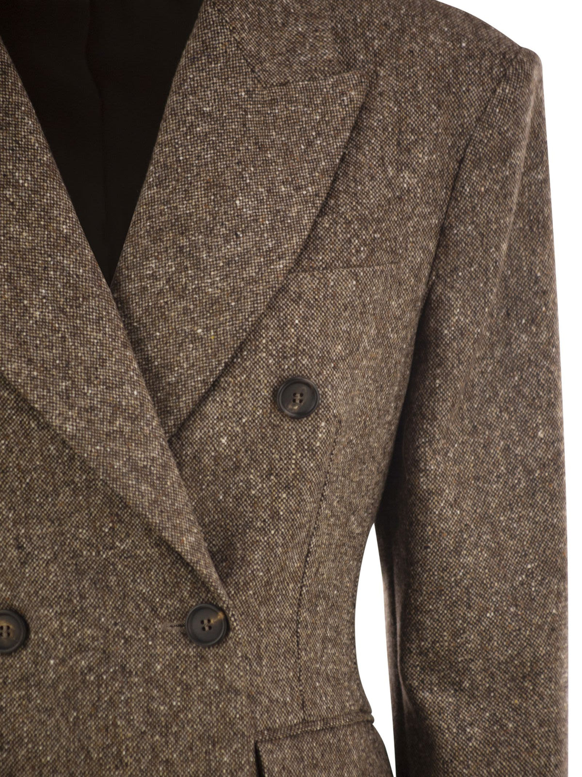 Brunello Cucinelli Women Double-Breasted Tailored Wool Blend Blazer