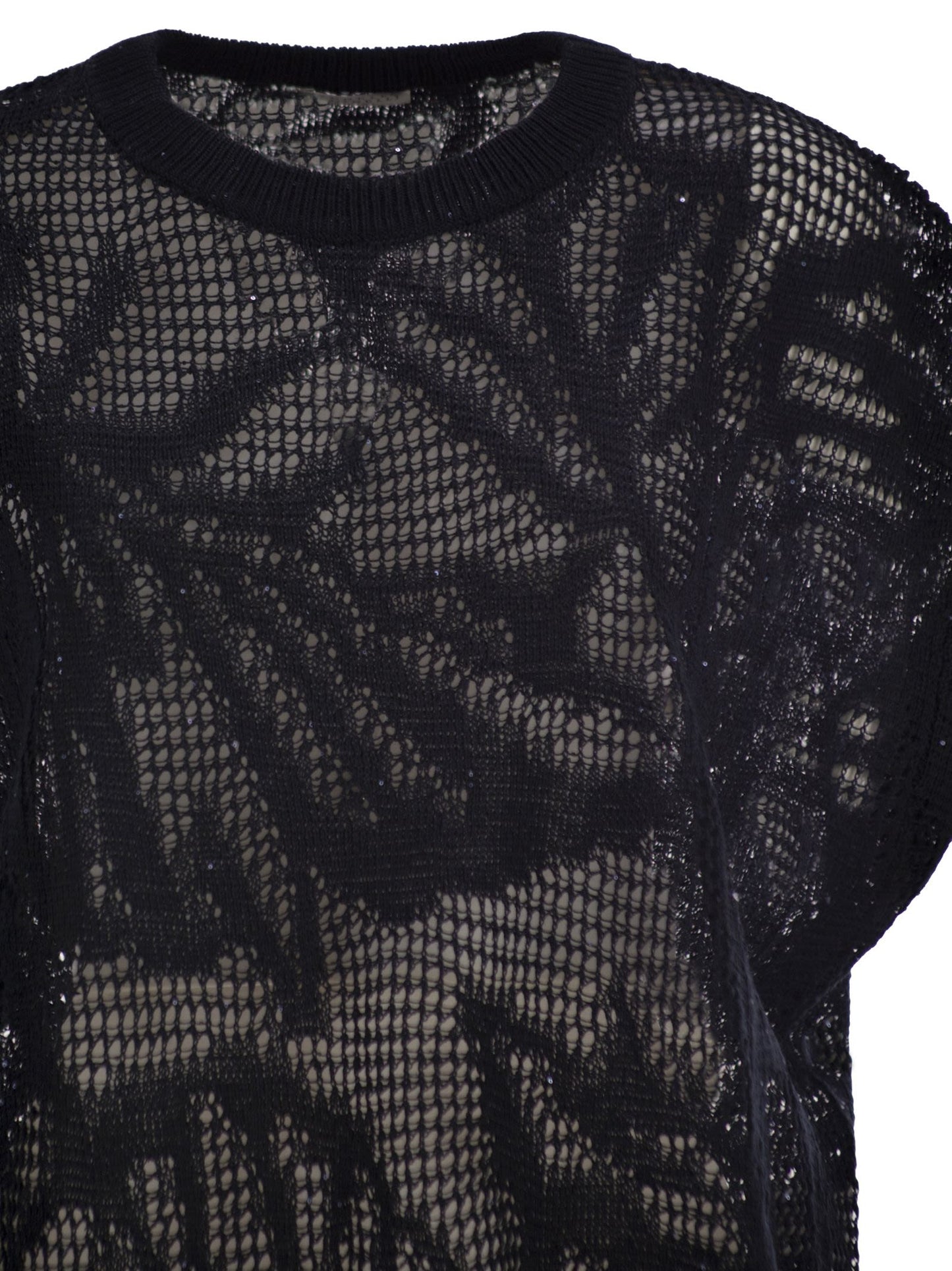 Brunello Cucinelli Women Openwork Knit Top With Sequins BRUNELLO CUCINELLI