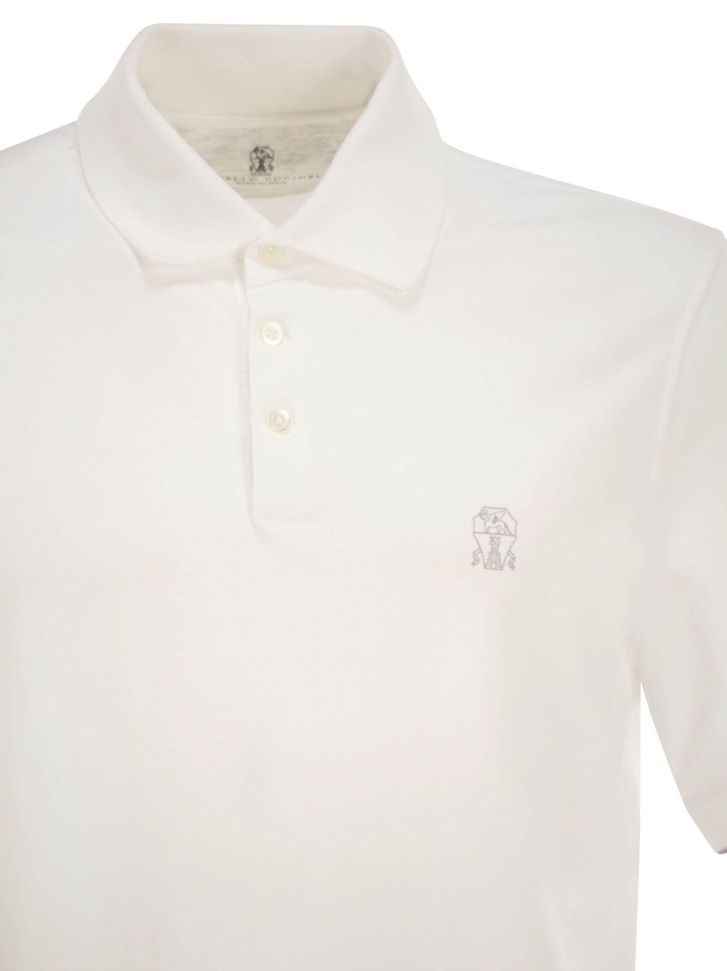 Brunello Cucinelli Men Cotton Polo Shirt With Printed Logo BRUNELLO CUCINELLI