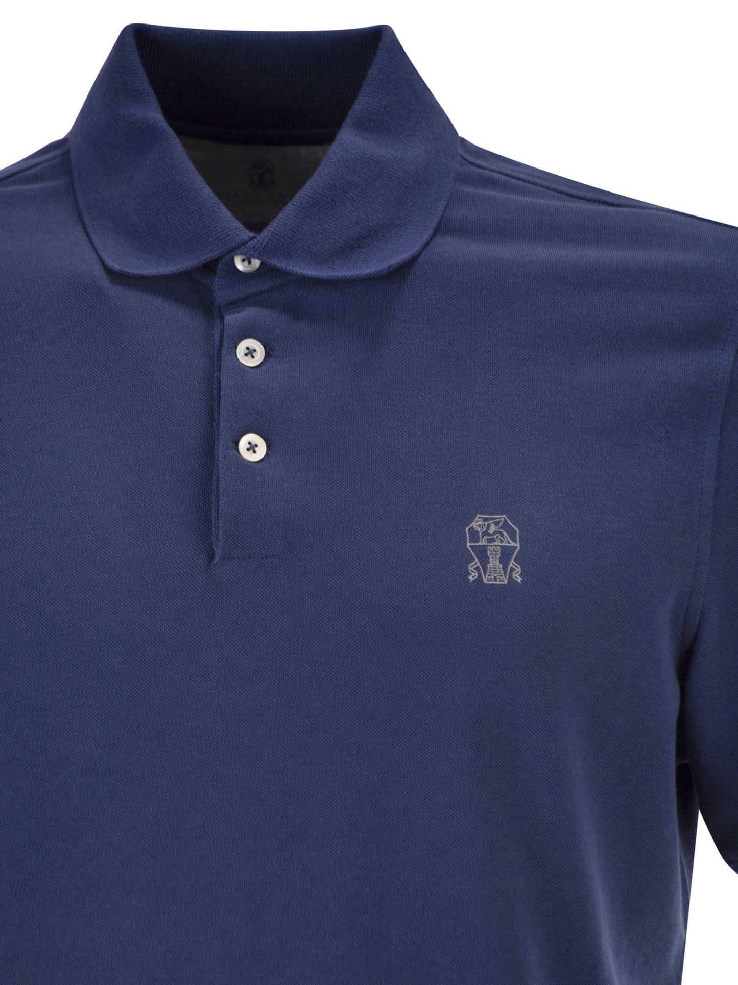 Brunello Cucinelli Men Cotton Polo Shirt With Printed Logo BRUNELLO CUCINELLI