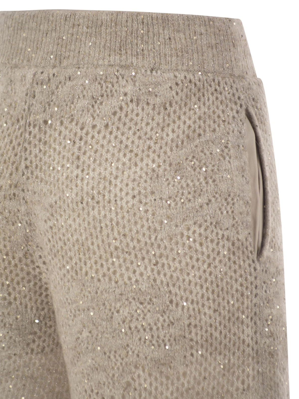 Brunello Cucinelli Women Open-Knit Trousers With Sequins BRUNELLO CUCINELLI