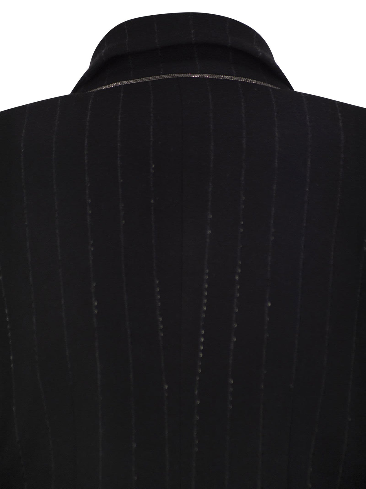 Brunello Cucinelli Women Double-Breasted Pinstripe Blazer With Sequins BRUNELLO CUCINELLI