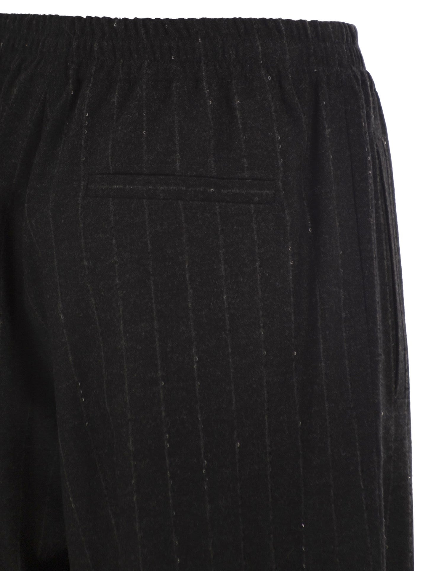 Brunello Cucinelli Women Pinstriped Flannel Trousers With Sequins BRUNELLO CUCINELLI