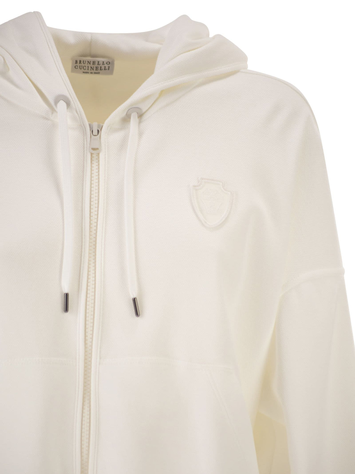 Brunello Cucinelli Women Hooded Zip-Up Sweatshirt In Technical Cotton Jersey BRUNELLO CUCINELLI