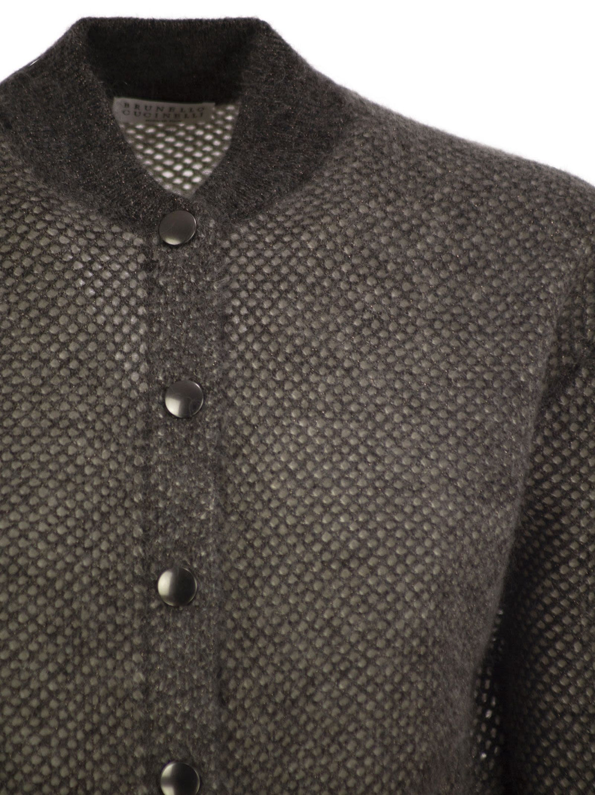 Brunello Cucinelli Women Openwork Mohair Cardigan With Shimmering Yarn