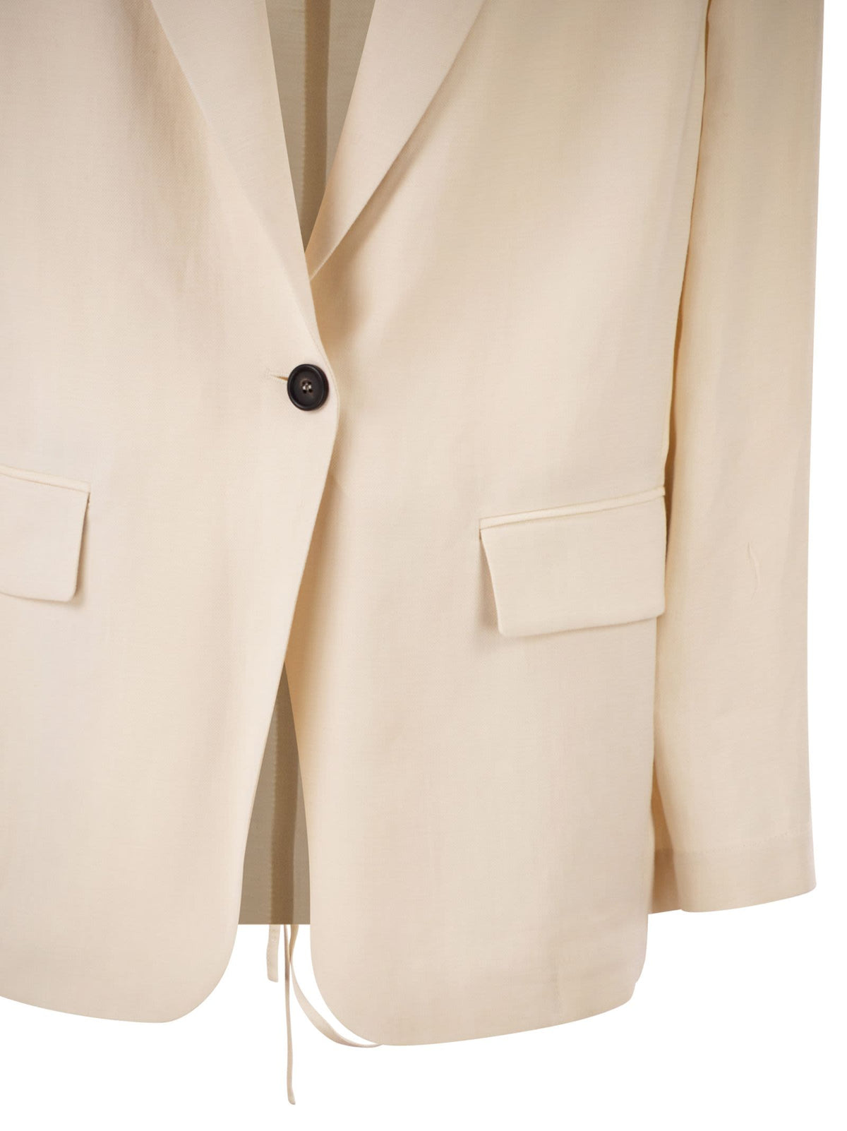 Brunello Cucinelli Women Fluid Viscose And Linen Twill Jacket With Jewellery BRUNELLO CUCINELLI