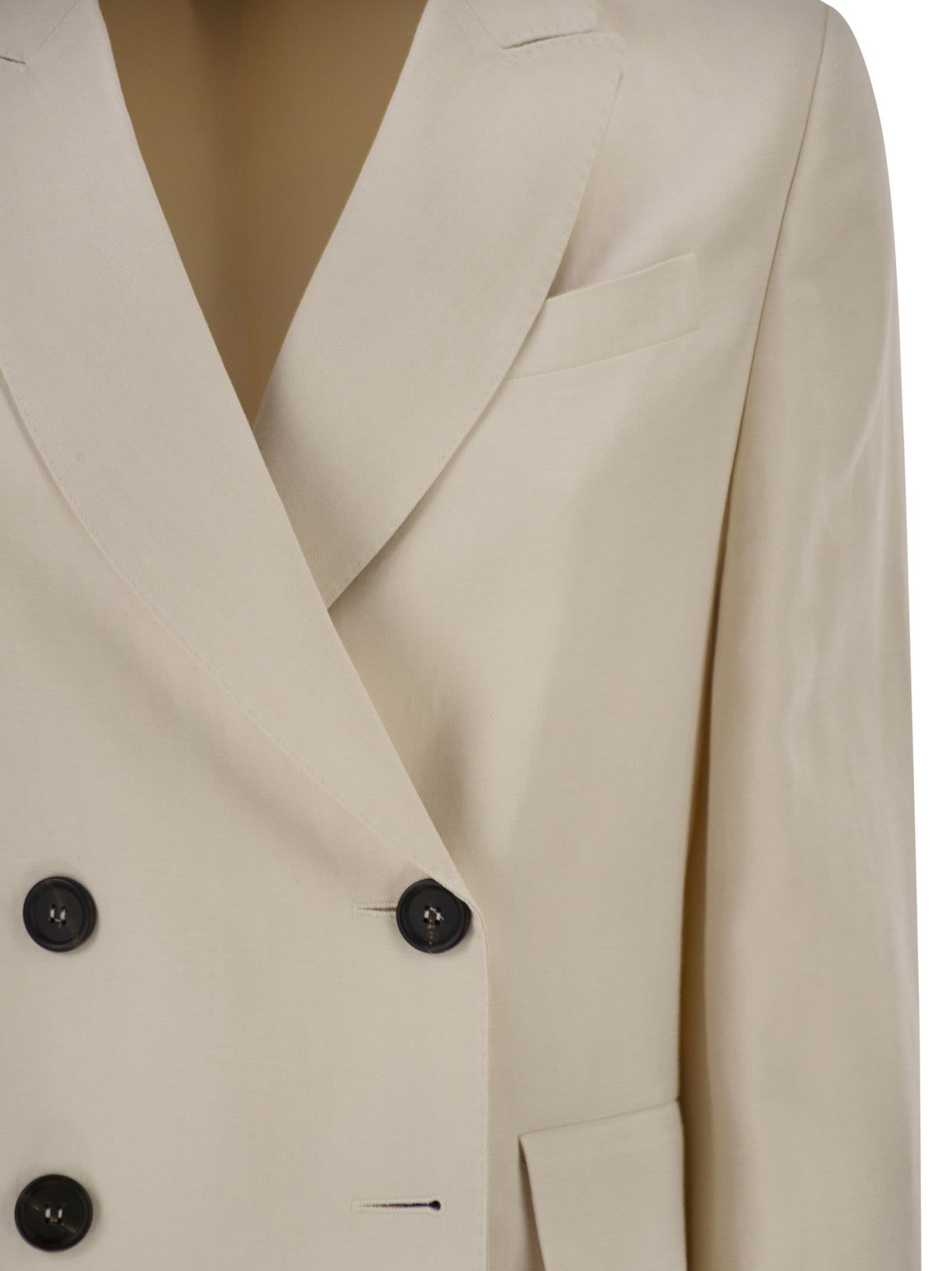 Brunello Cucinelli Women Fluid Viscose And Linen Twill Blazer With Jewellery BRUNELLO CUCINELLI