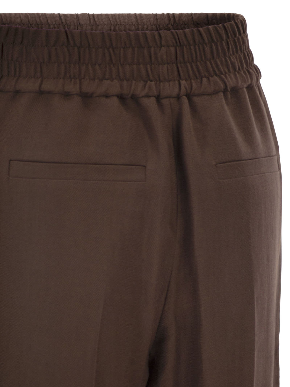 Brunello Cucinelli Women Baggy Pull-Up Trousers In Viscose And Linen Fluid Twill
