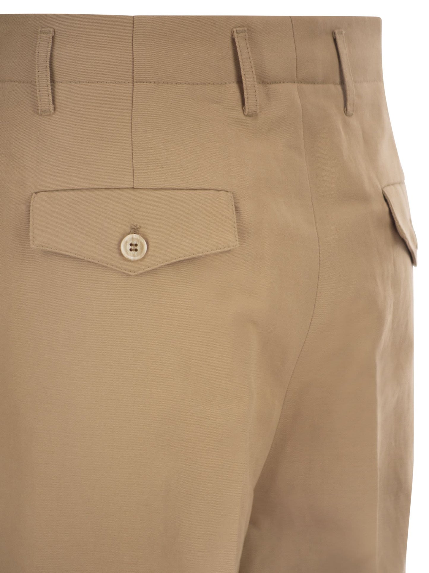 Brunello Cucinelli Men Tailored Trousers In Cotton And Linen With Pleats BRUNELLO CUCINELLI