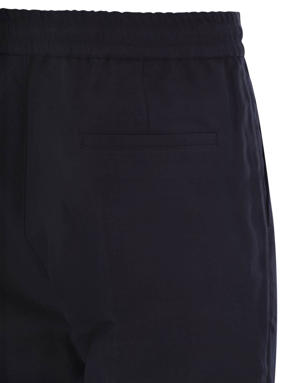Brunello Cucinelli Men Leisure Fit Trousers In Linen And Cotton Gabardine With Drawstring And Double Darts BRUNELLO CUCINELLI
