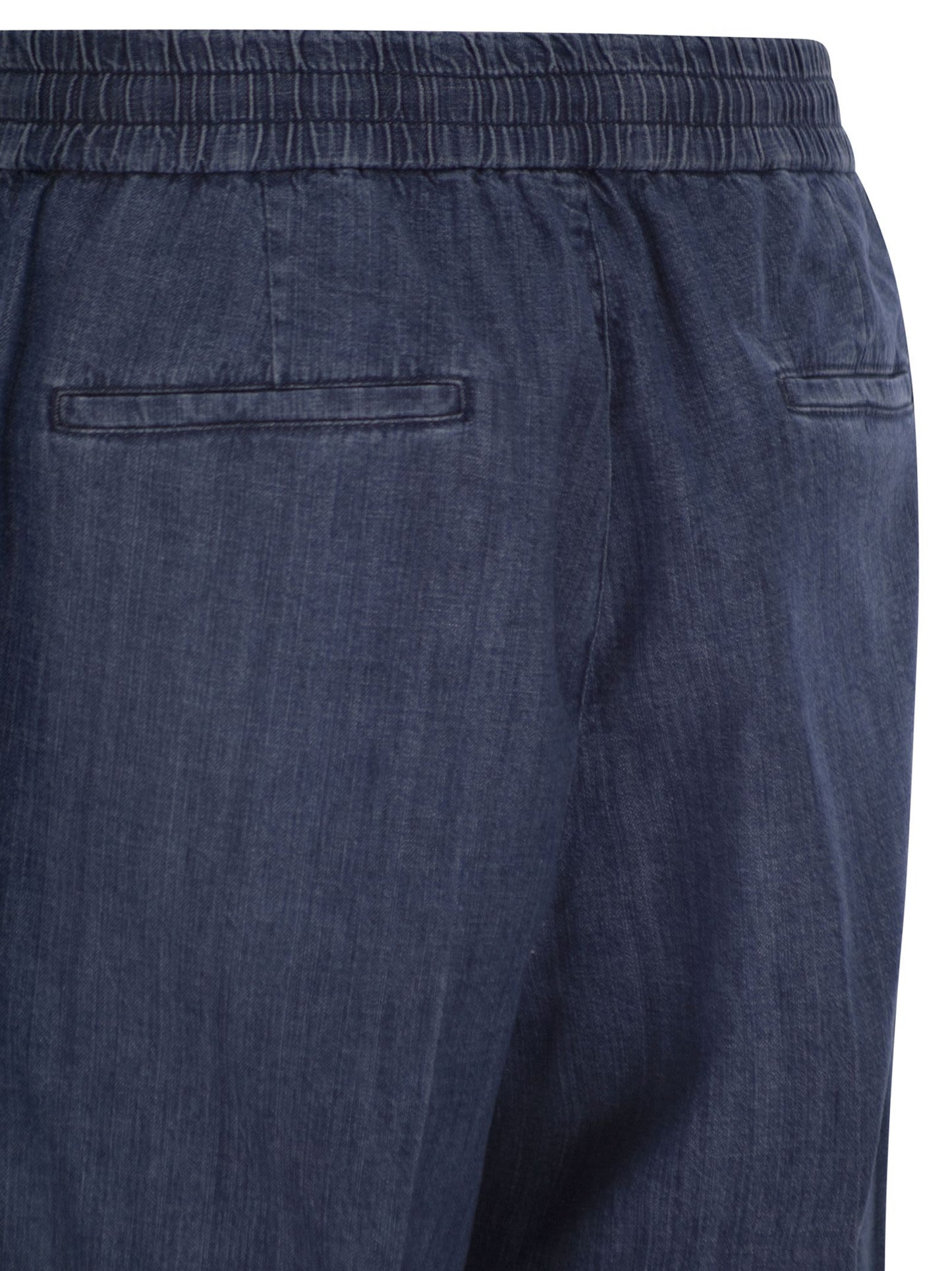 Brunello Cucinelli Men Lightweight Denim Trousers With Drawstring And Double Pleats BRUNELLO CUCINELLI
