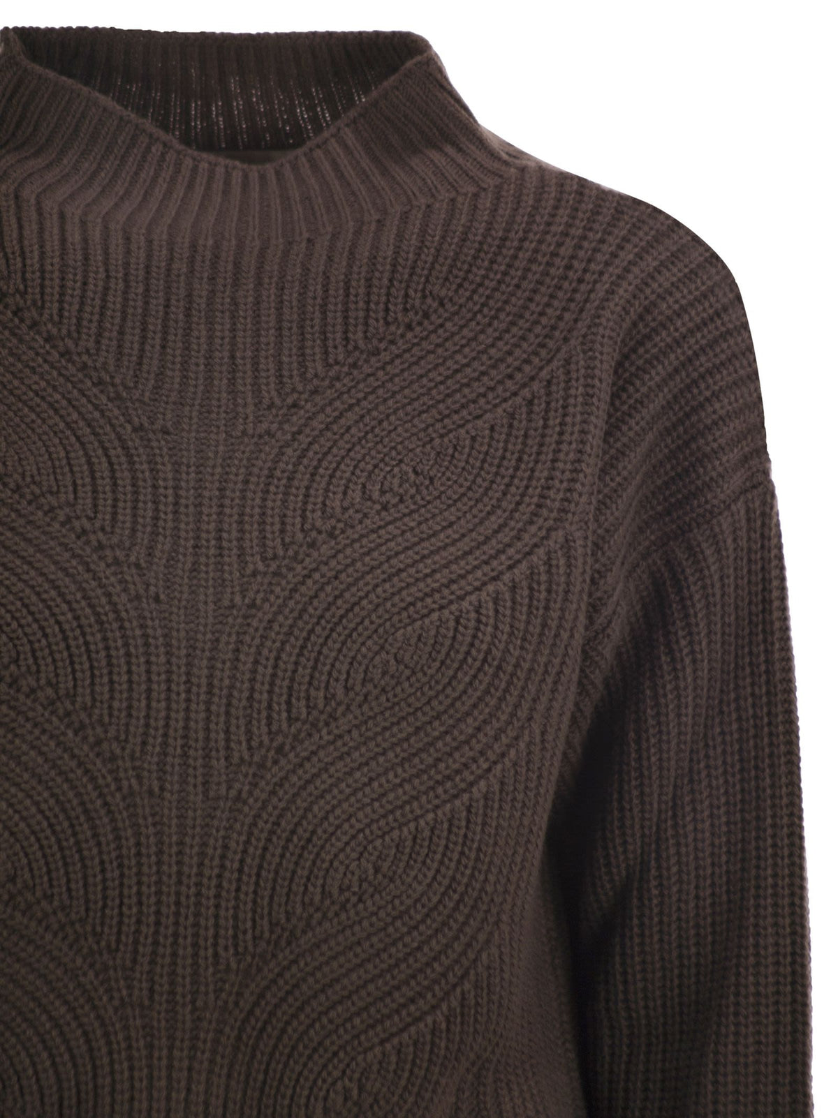 Herno Women Pure Wool Jumper With Textured Knit And High Neck