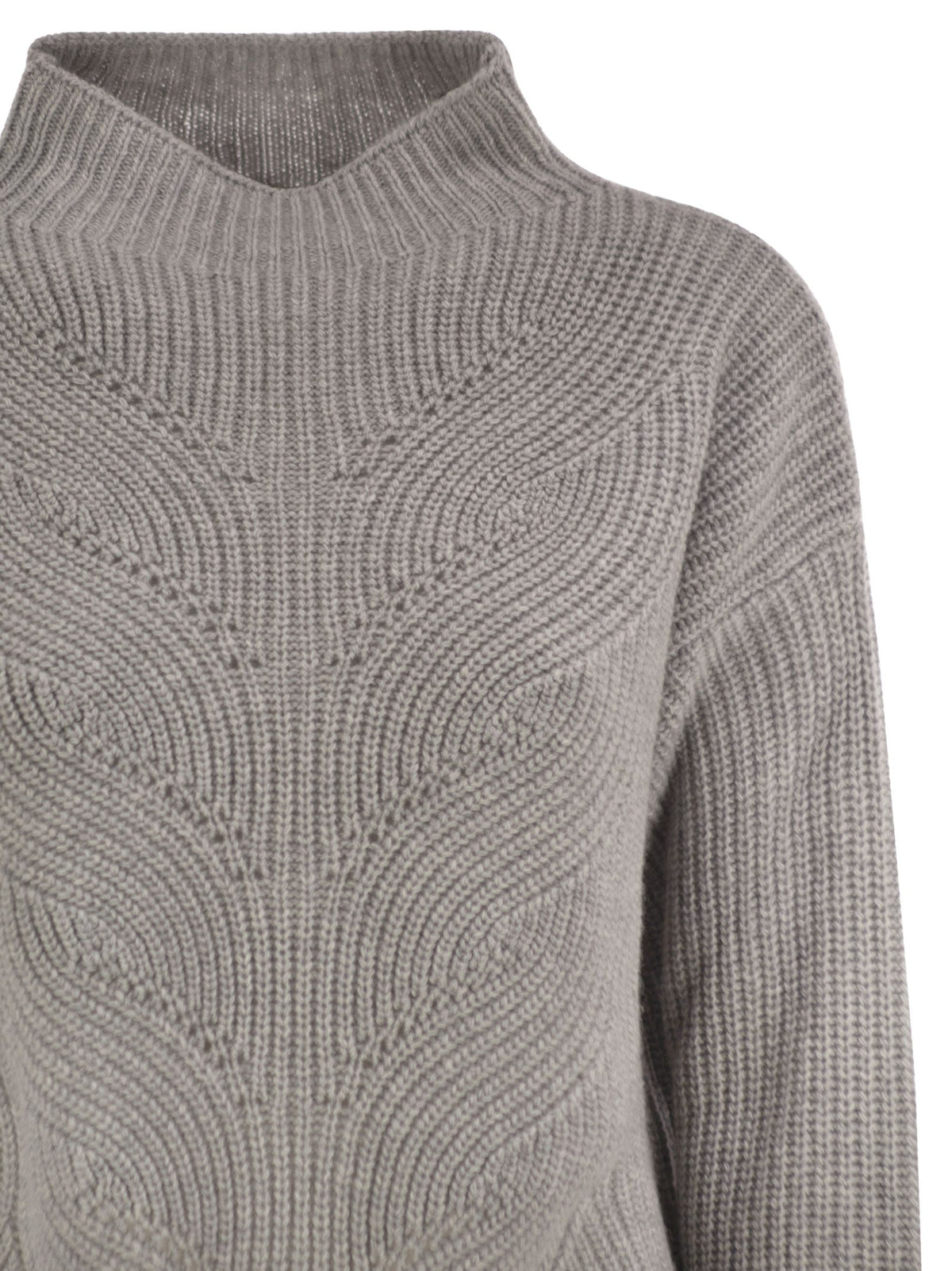 Herno Women Pure Wool Jumper With Textured Knit And High Neck HERNO