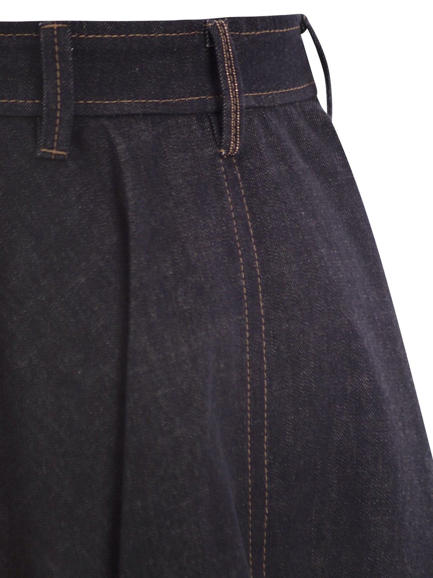 Brunello Cucinelli Women Cotton Denim Midi Skirt BRUNELLO CUCINELLI