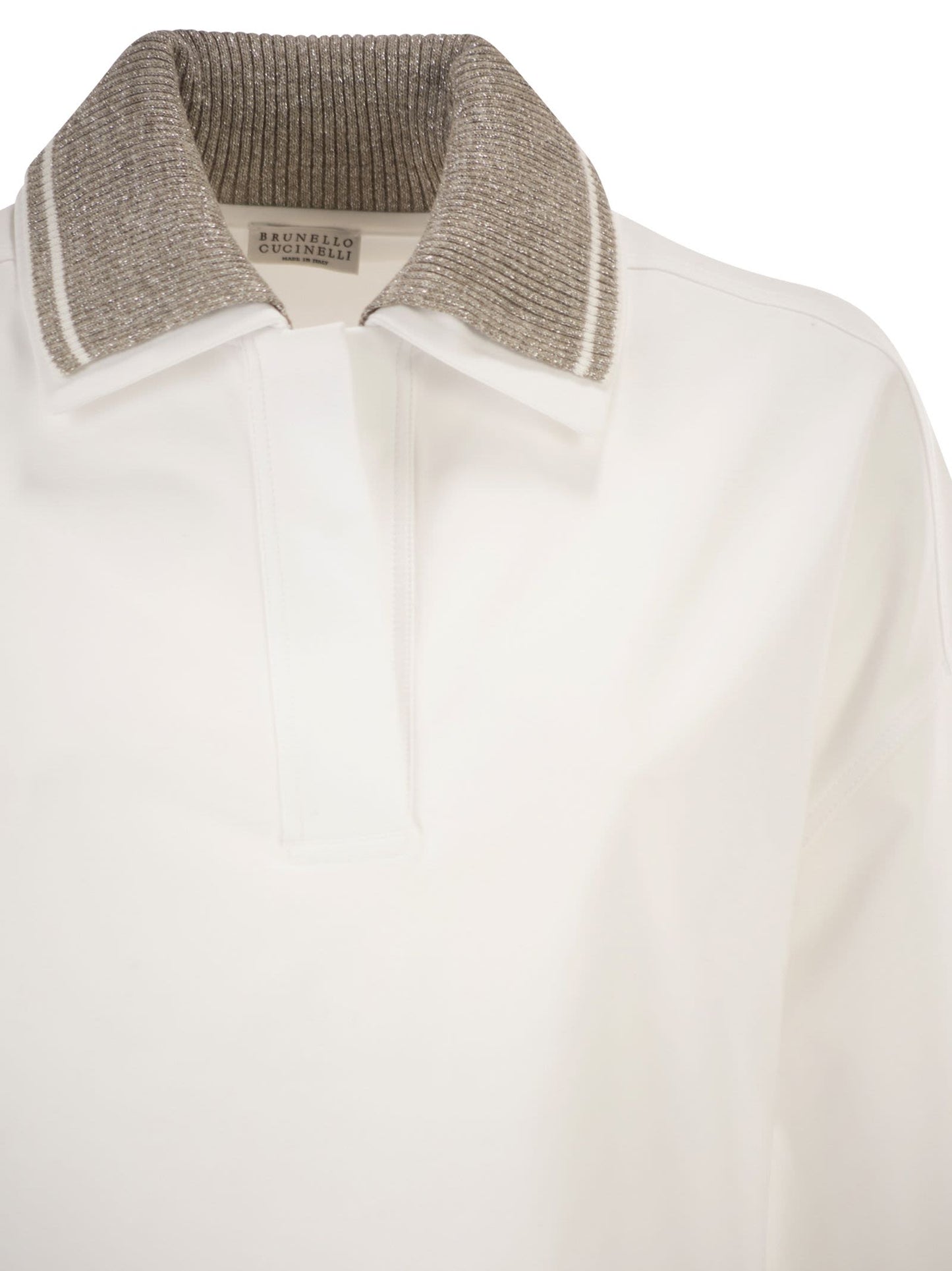 Brunello Cucinelli Women Interlock Couture Polo Shirt With Sparkling Knitted Collar BRUNELLO CUCINELLI