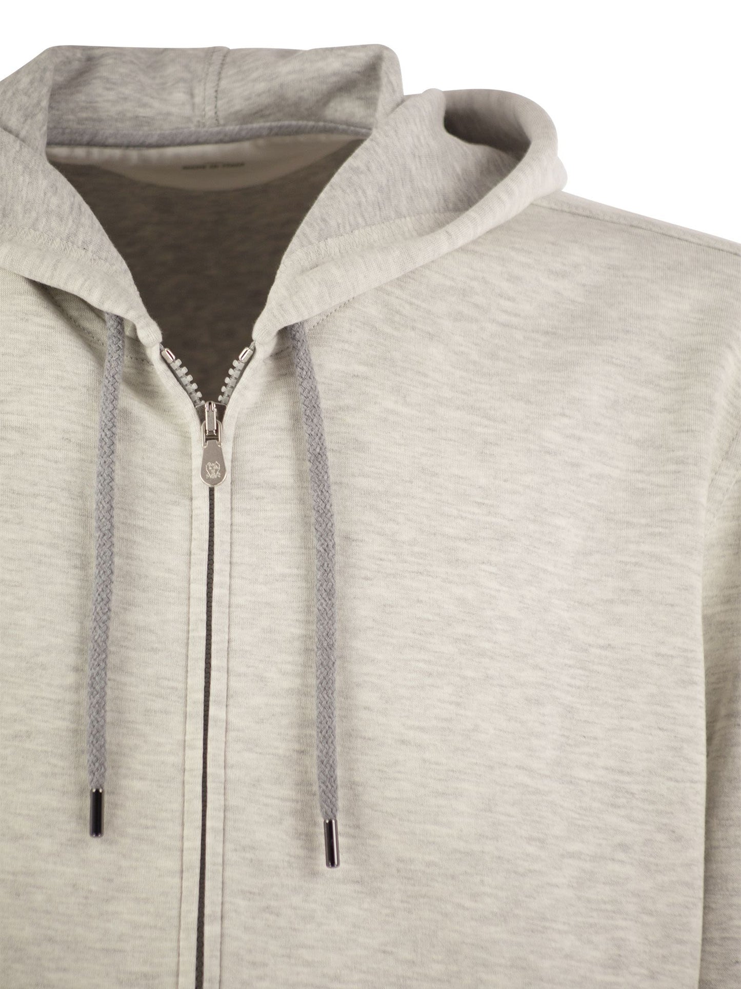 Brunello Cucinelli Men Cotton, Cashmere And Silk Fleece Zipped Topwear BRUNELLO CUCINELLI