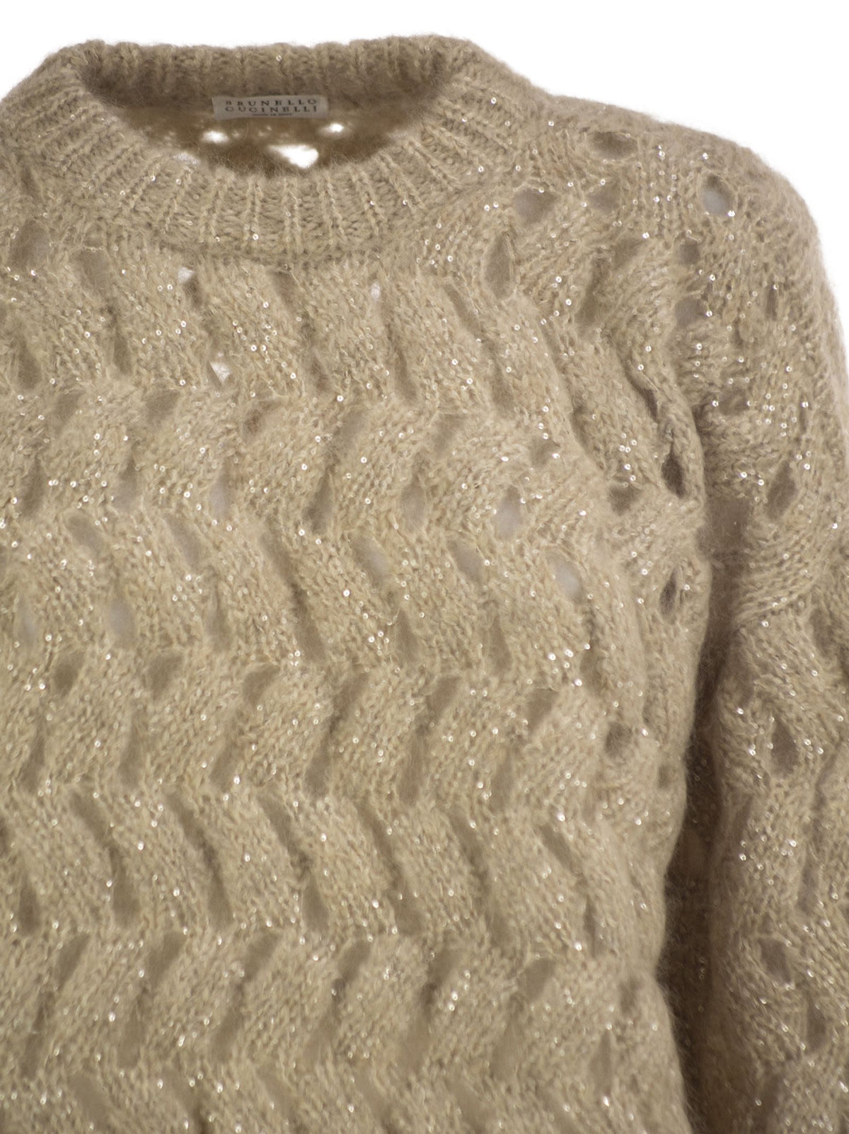 Brunello Cucinelli Women Openwork Mohair Sweater With Sequins BRUNELLO CUCINELLI