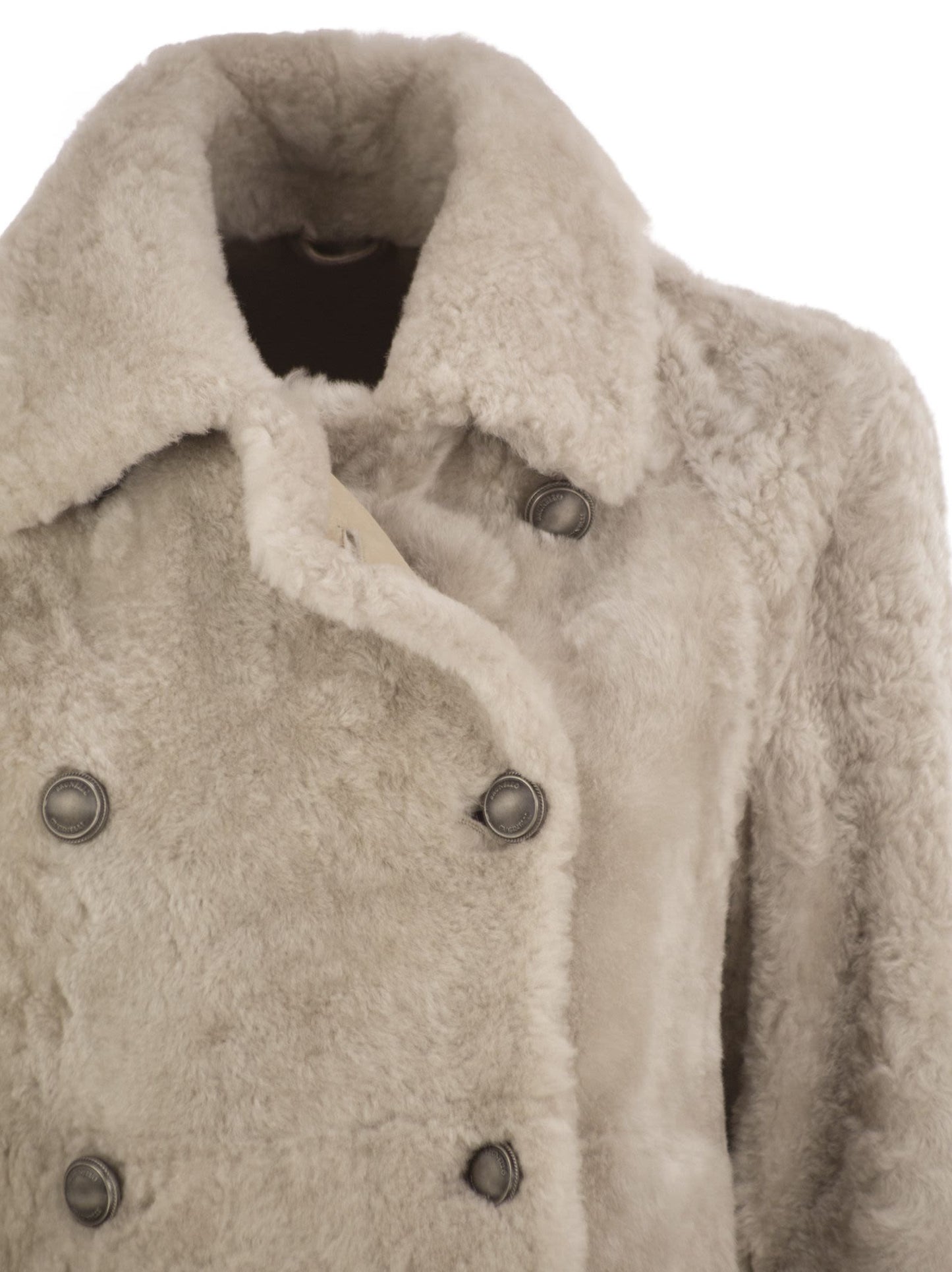 Brunello Cucinelli Women Double-Breasted Shearling Jacket BRUNELLO CUCINELLI
