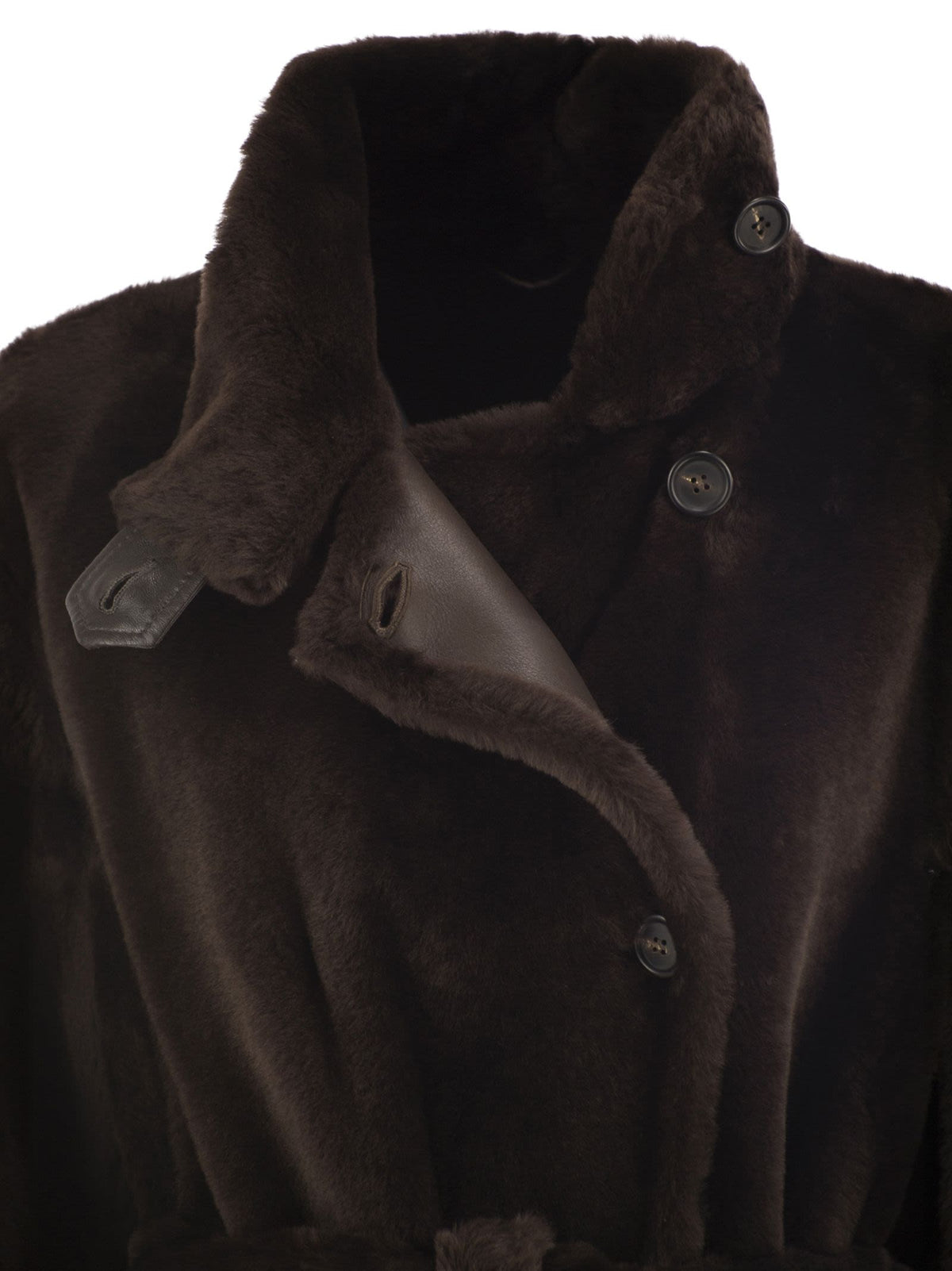 Brunello Cucinelli Women Long Shearling Coat With Belt BRUNELLO CUCINELLI