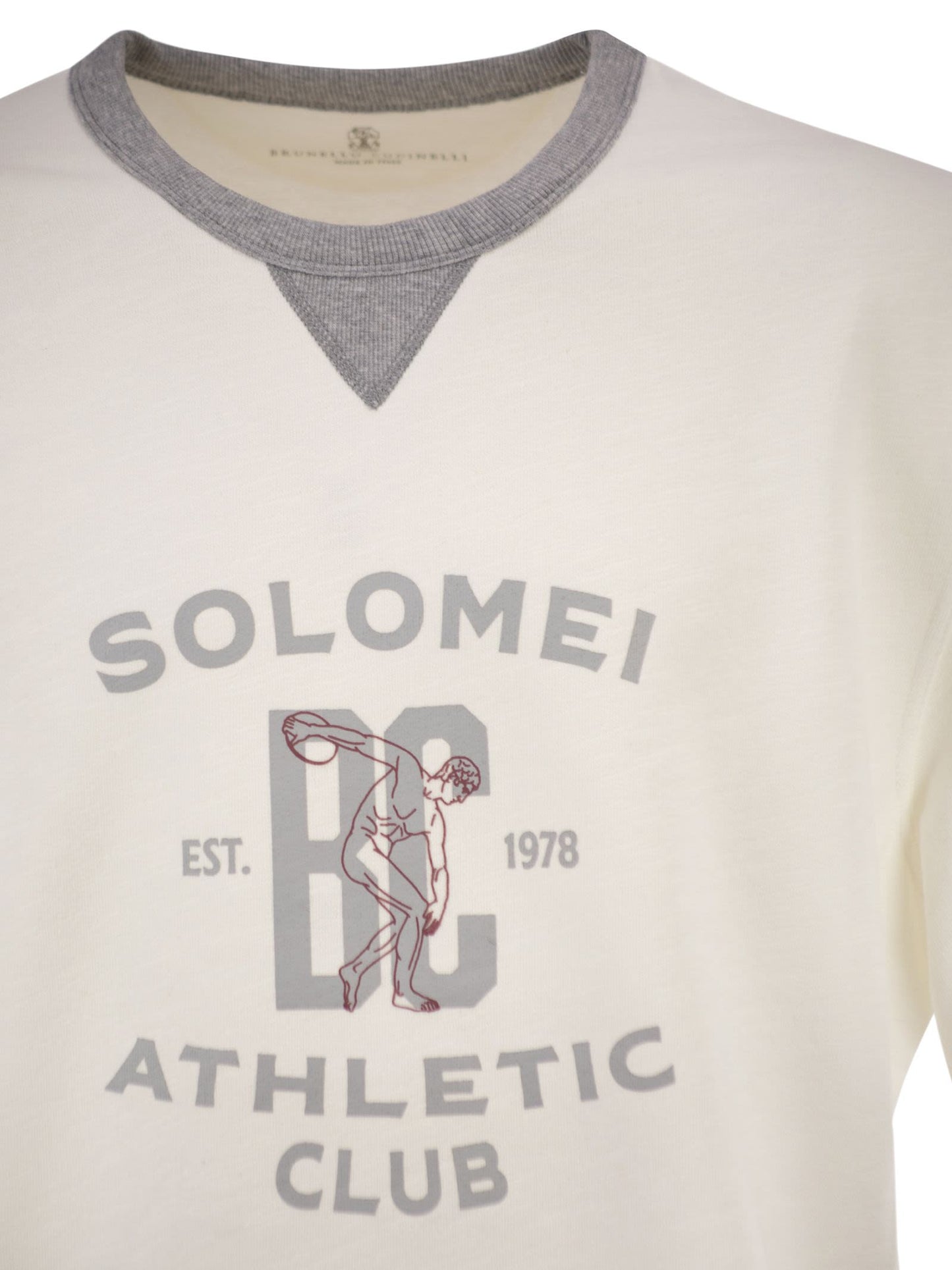 Brunello Cucinelli Men Cotton Jersey T-Shirt With “Solomei Athletic Club” Print BRUNELLO CUCINELLI