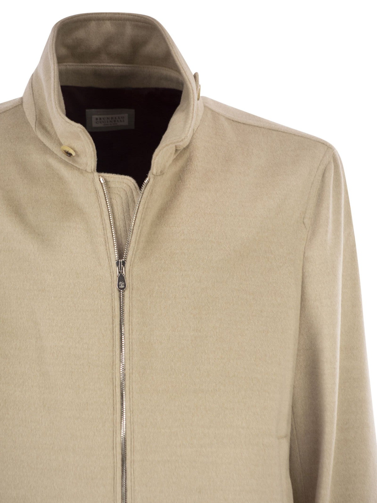Brunello Cucinelli Men Virgin Wool Bomber Jacket With Stand Collar BRUNELLO CUCINELLI