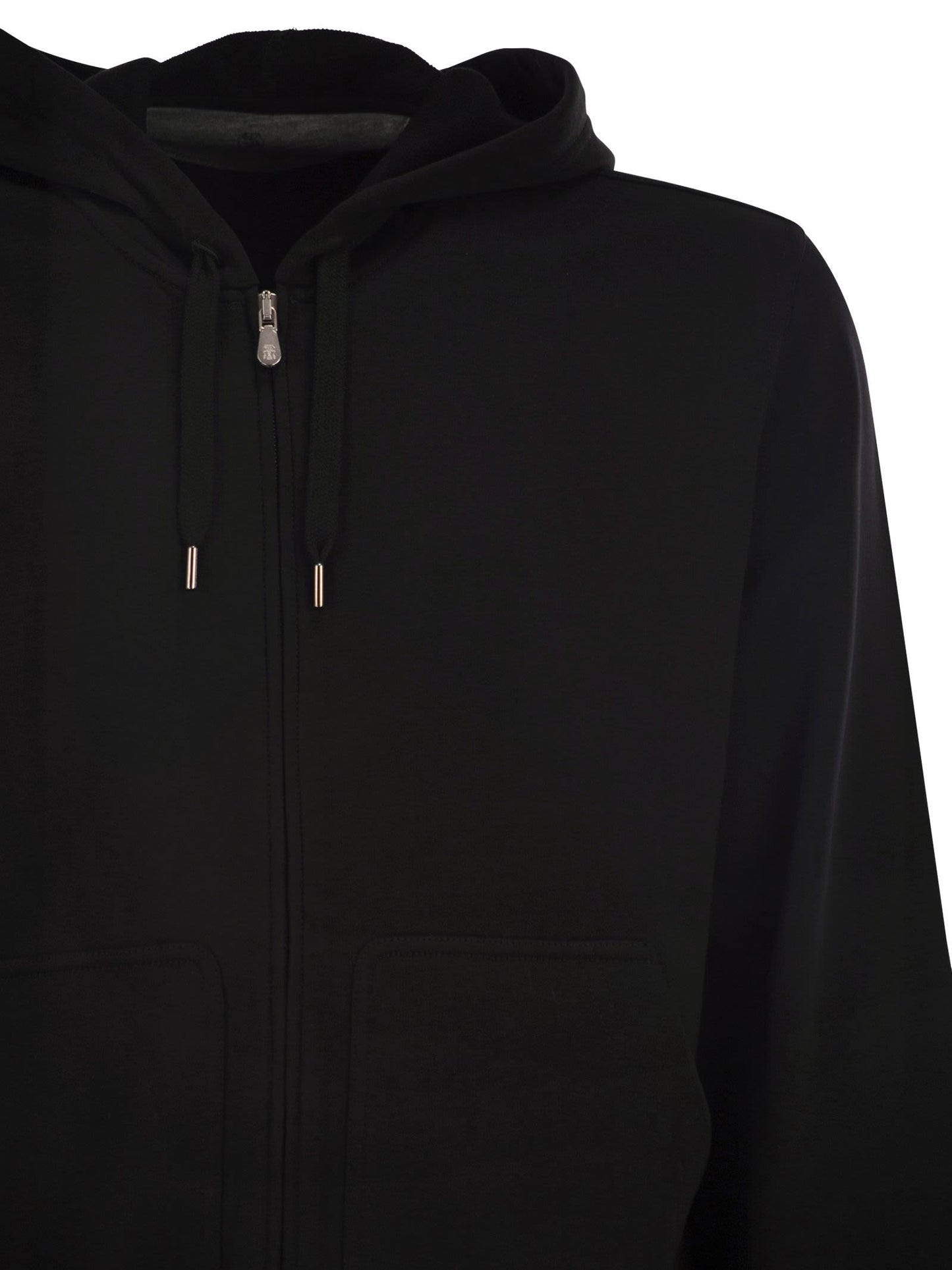 Brunello Cucinelli Men Cotton Fleece Topwear With Zip And Hood BRUNELLO CUCINELLI