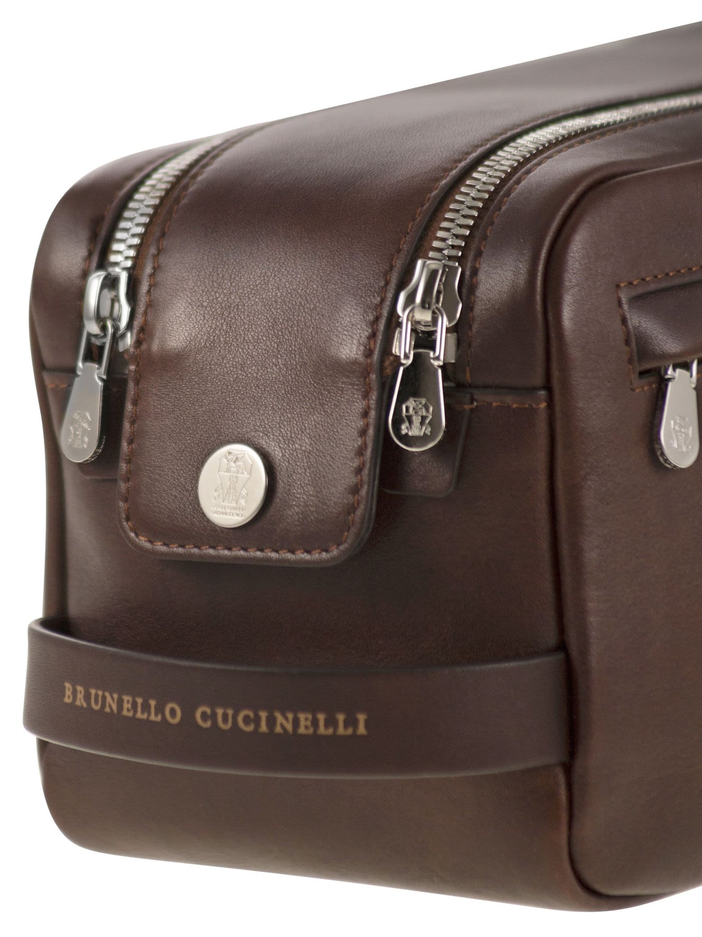 Brunello Cucinelli Men Leather Beauty Case With Double Zip BRUNELLO CUCINELLI