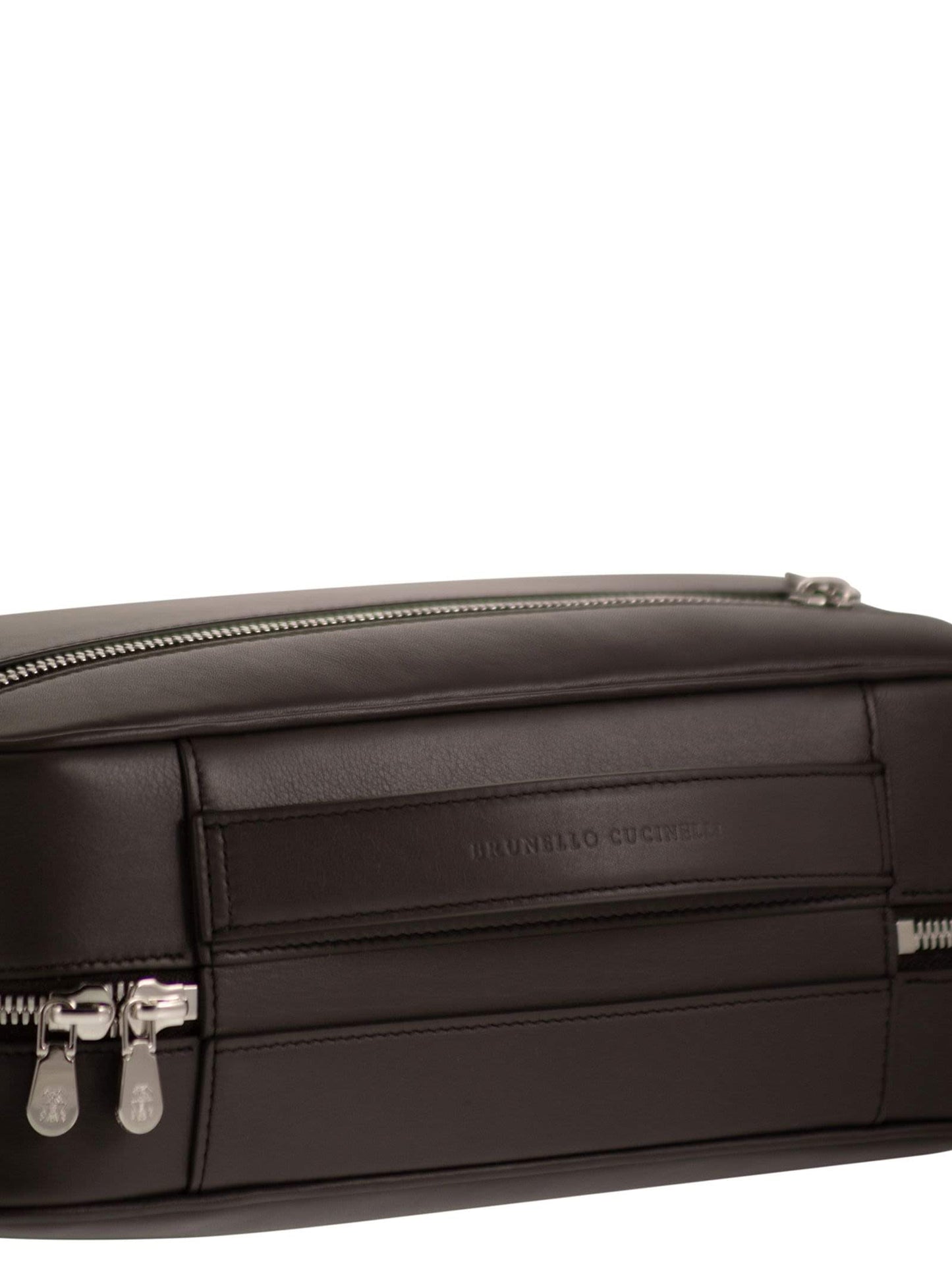 Brunello Cucinelli Men Smooth Leather Beauty Case With Logo BRUNELLO CUCINELLI