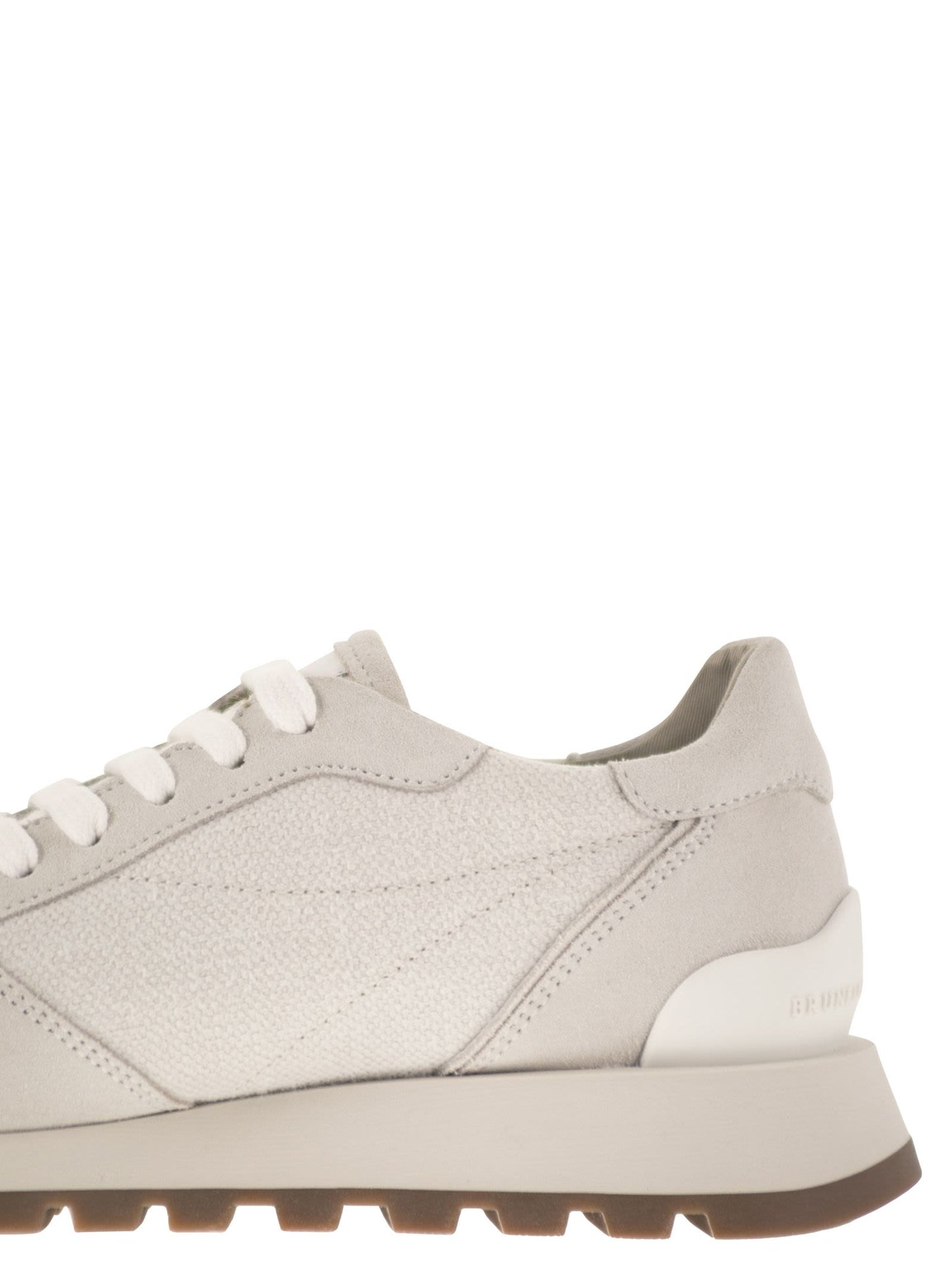 Brunello Cucinelli Women Leather And Fabric Trainers BRUNELLO CUCINELLI