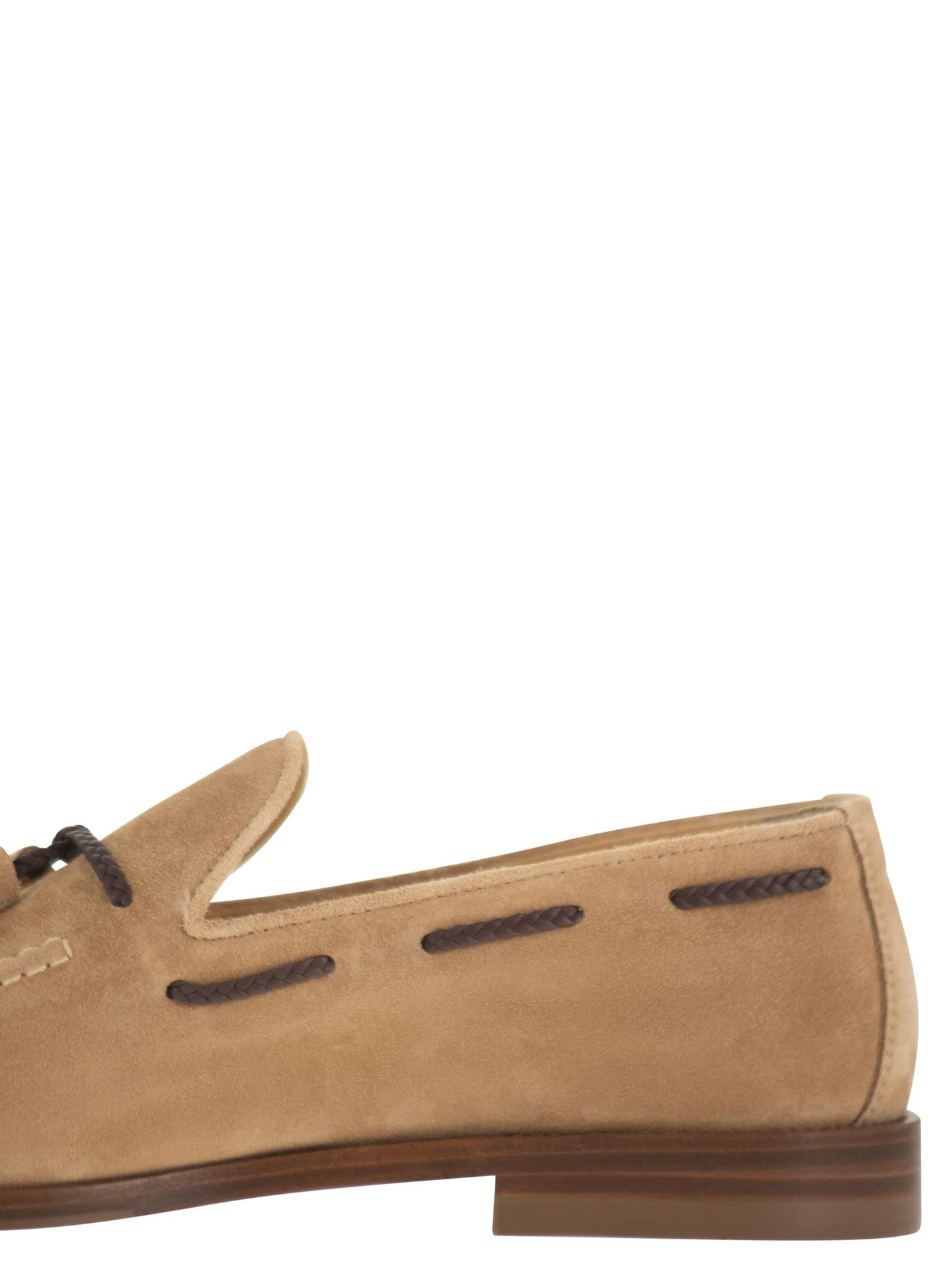 Brunello Cucinelli Men Suede Loafers With Tassels BRUNELLO CUCINELLI