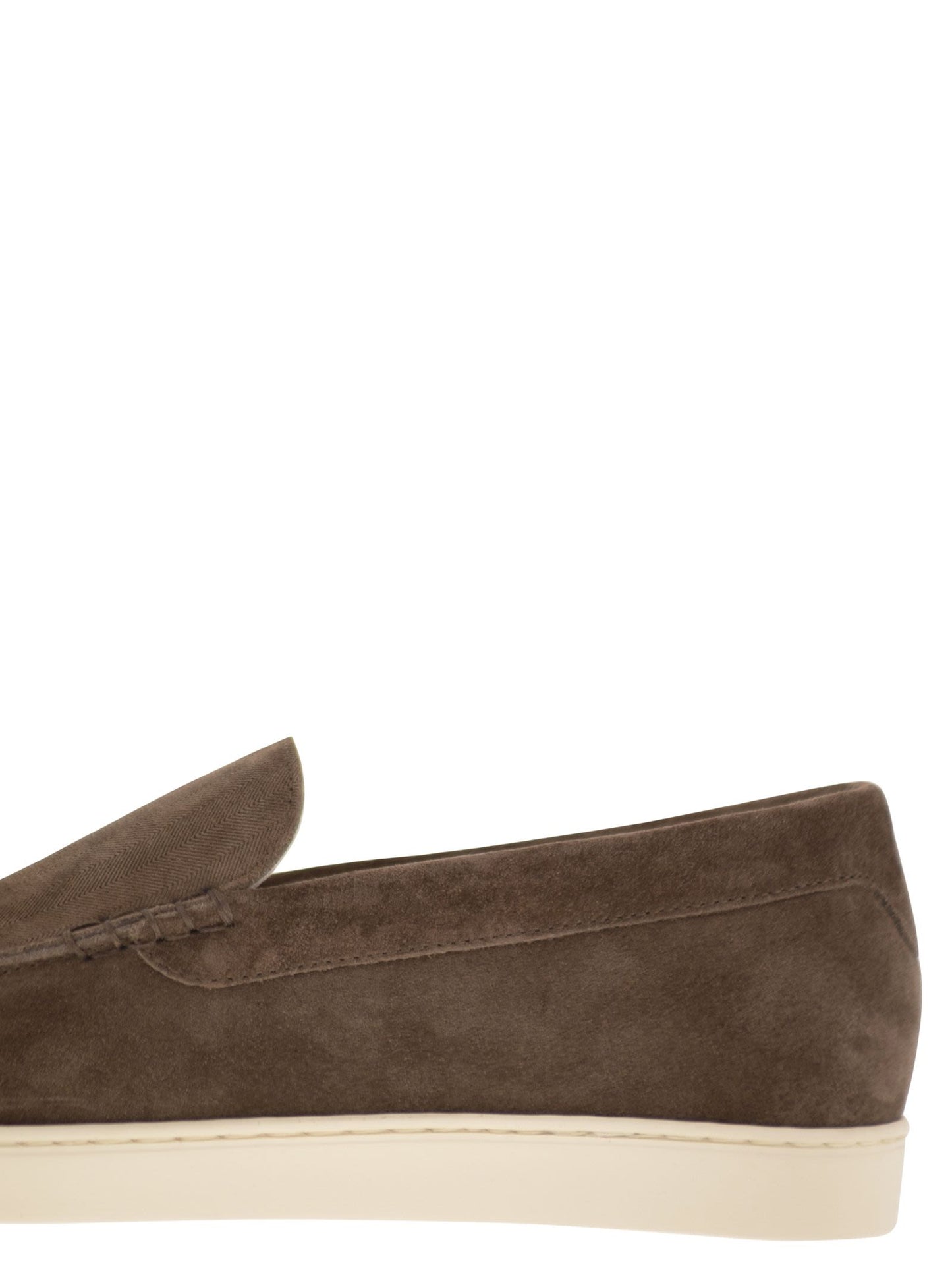 Brunello Cucinelli Men Chevron-Effect Suede Moccasin Trainers BRUNELLO CUCINELLI