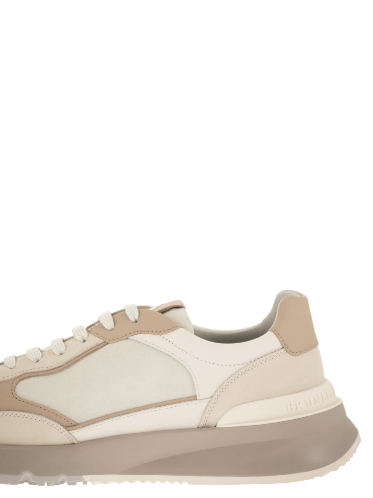 Brunello Cucinelli Men Multicolour Leather And Suede Runner Sneakers BRUNELLO CUCINELLI