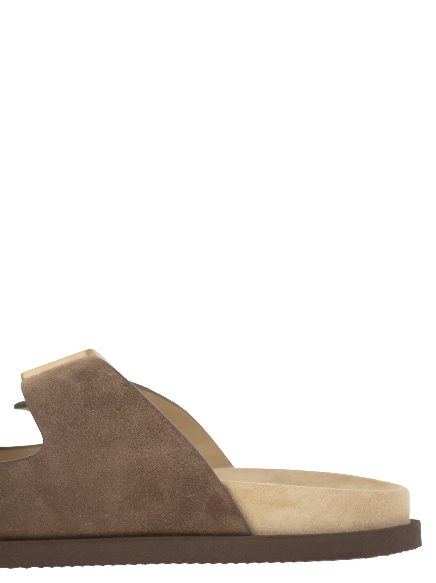 Brunello Cucinelli Men Urban Slides In Washed Suede BRUNELLO CUCINELLI