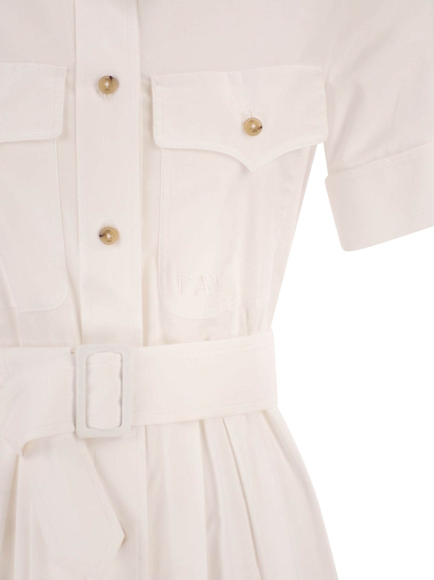 Fay Women Stretch Cotton Poplin Shirt Dress FAY