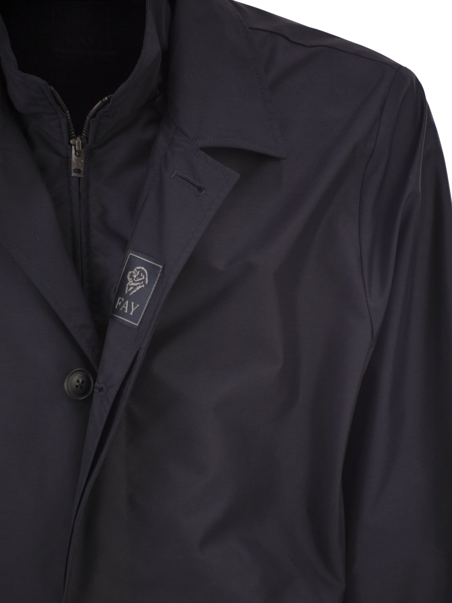 Fay Men Morning Coat In Water-Repellent Technical Poplin FAY
