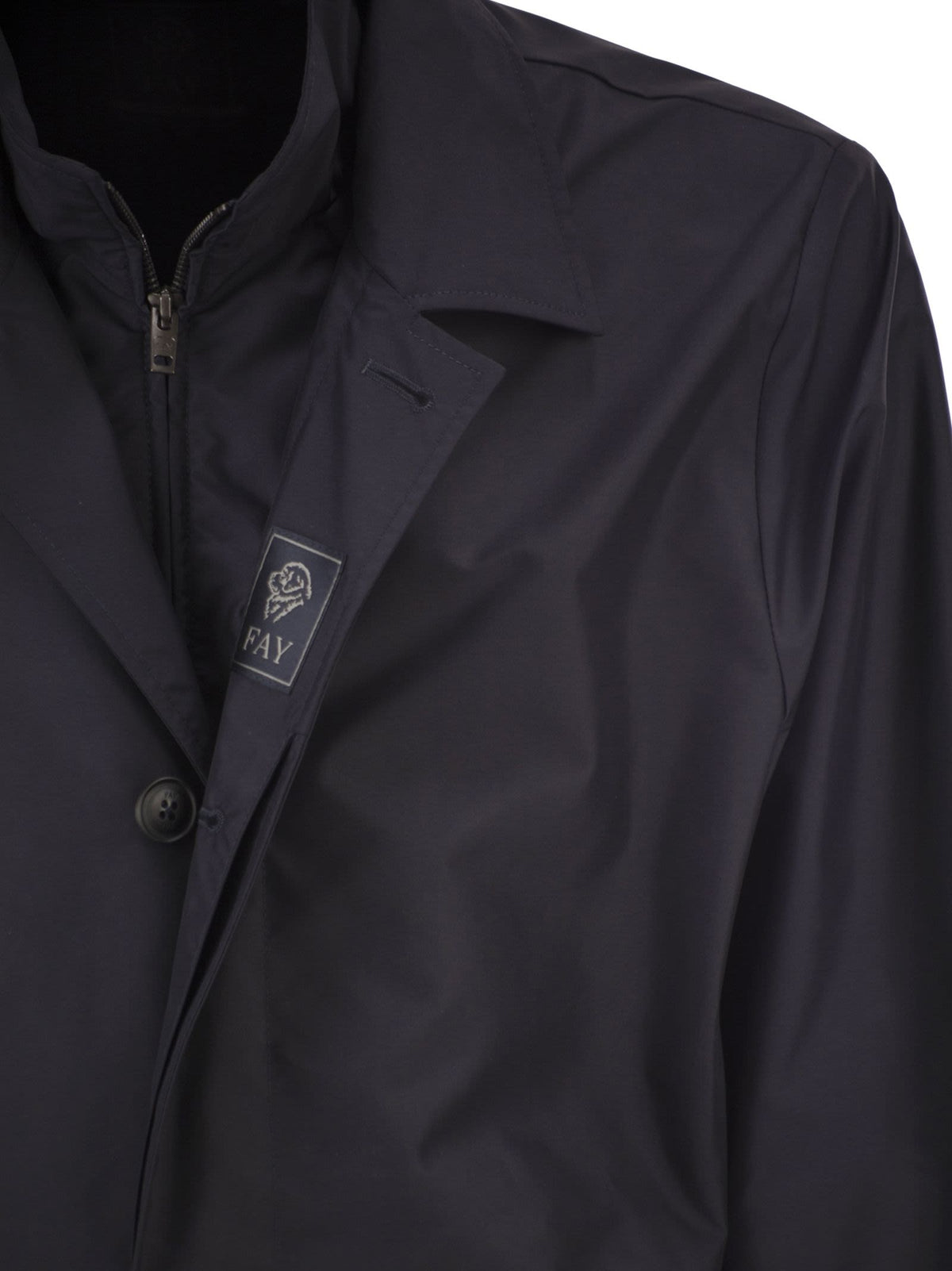 Fay Men Morning Coat In Water-Repellent Technical Poplin