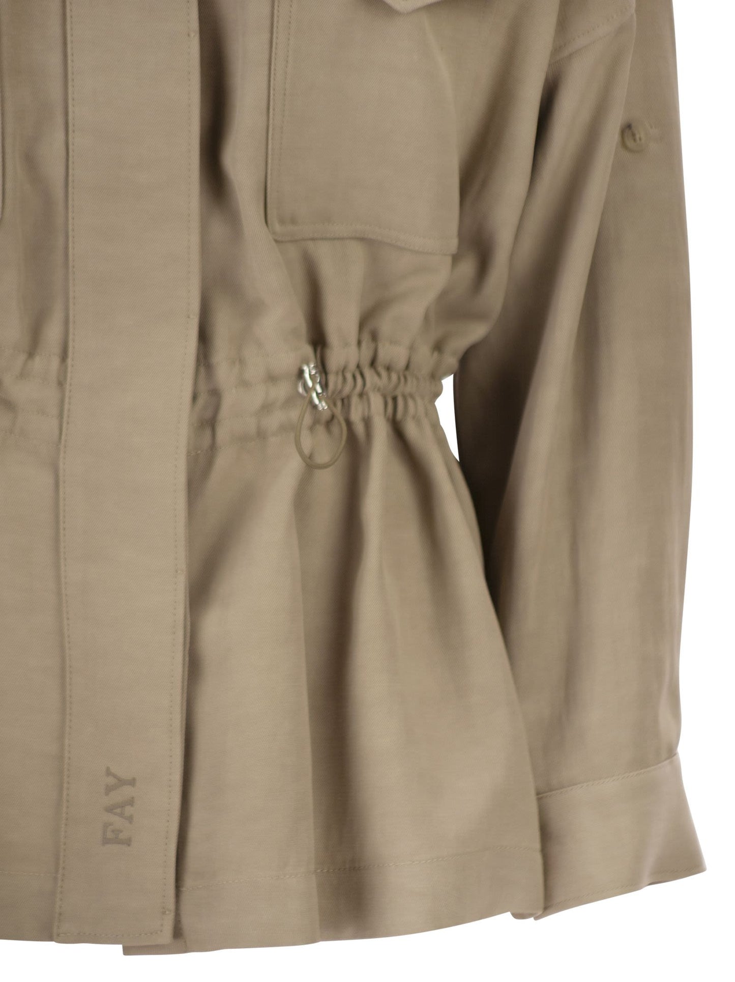 Fay Women Overshirt In Viscose And Washed Linen