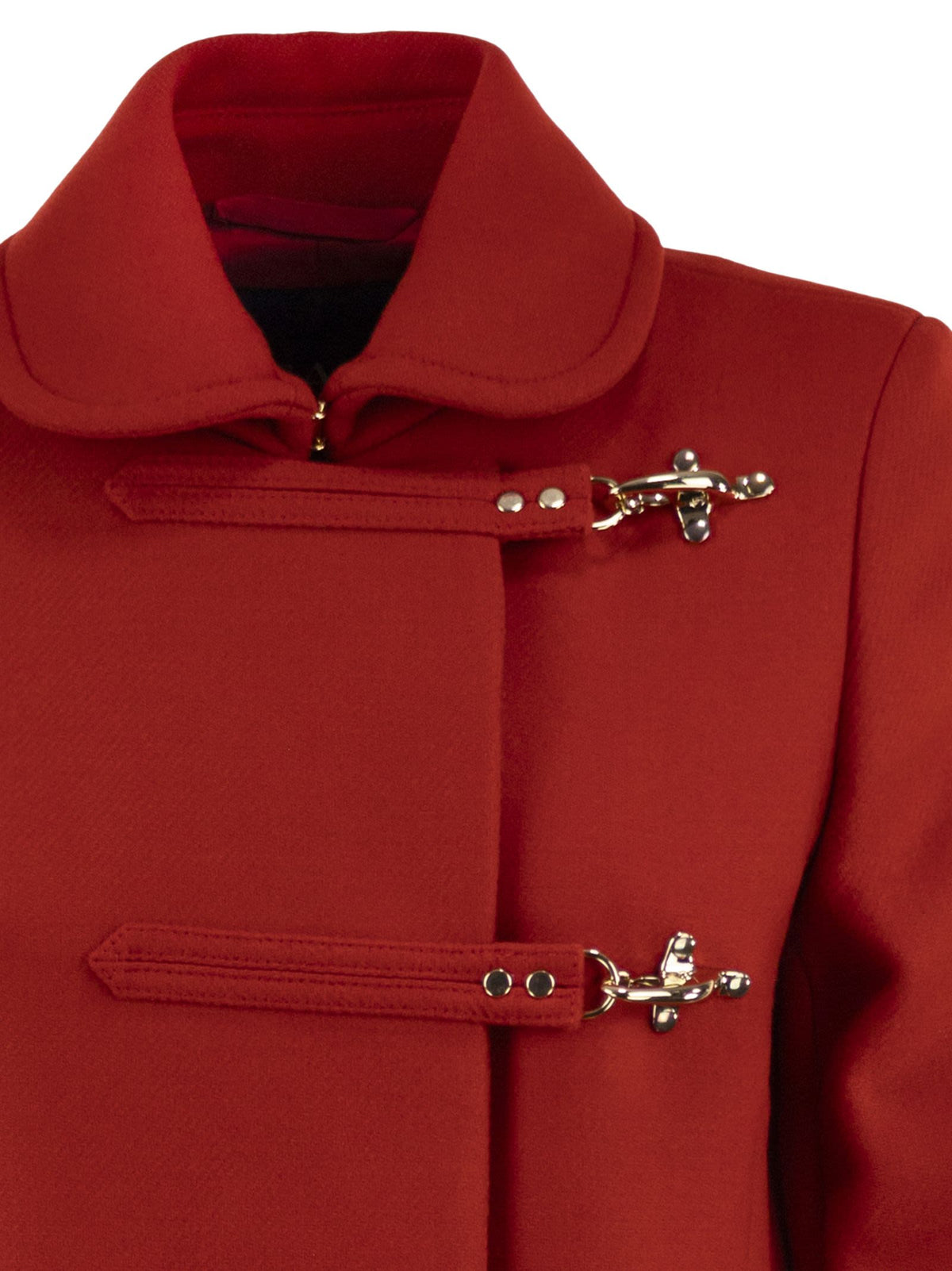 Fay Women Wool-Blend Short Coat With 3 Ganci FAY