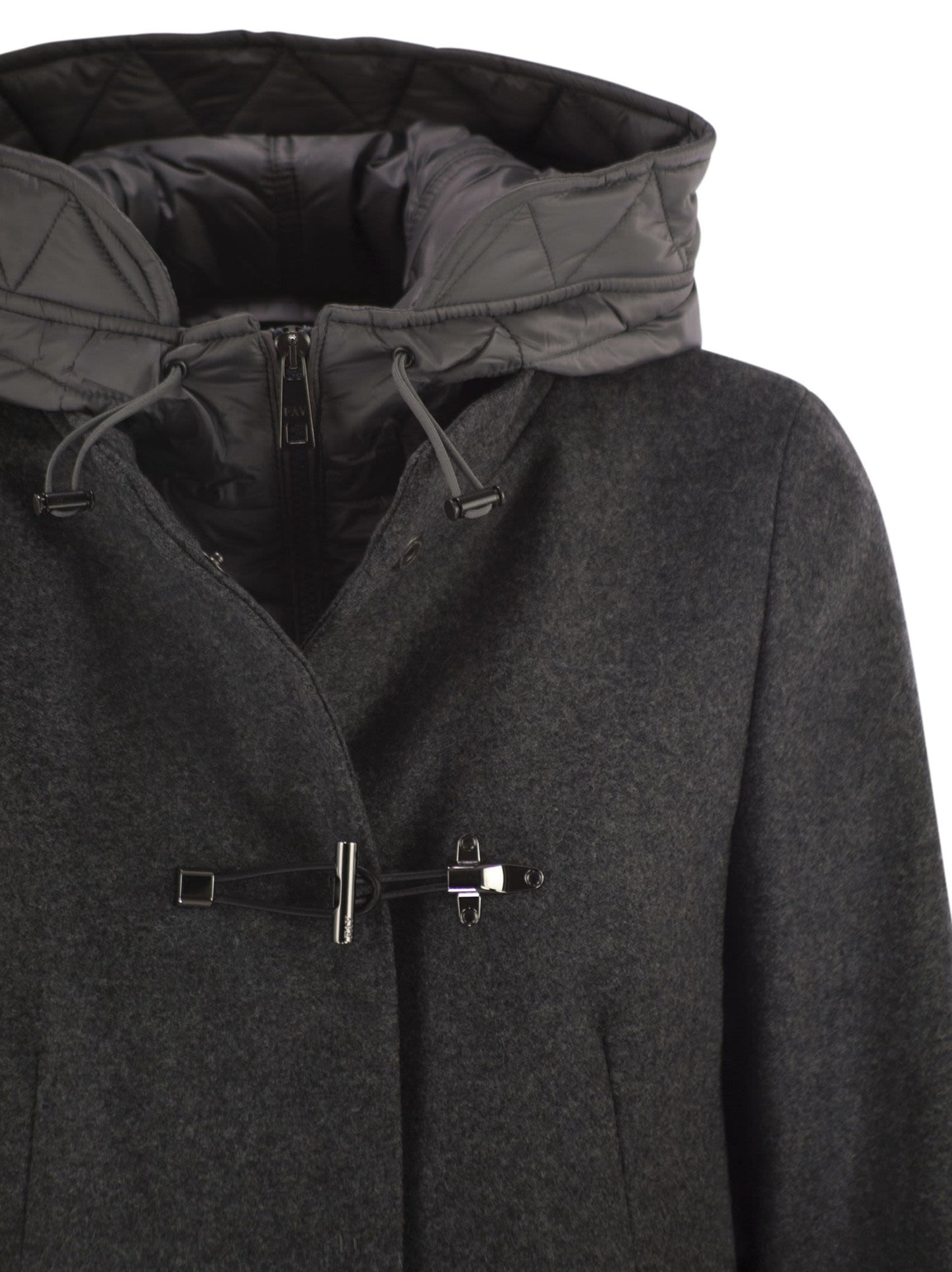 Fay Women Toggle Coat In Mélange Wool Cloth FAY